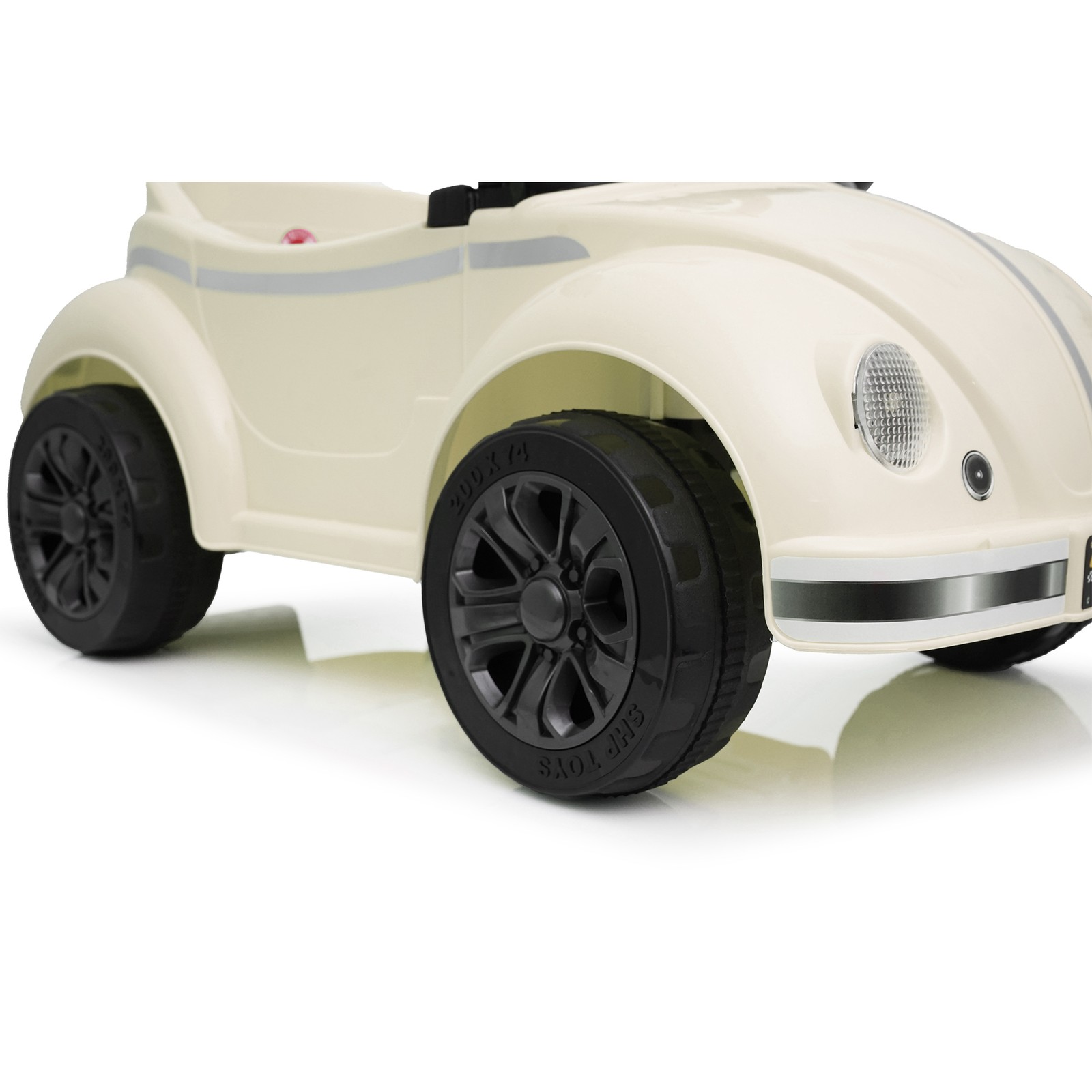 12V Kids Ride On Car Wheel LED USB & Bluetooth Suitable for Kids Aged 2-4 Beige
