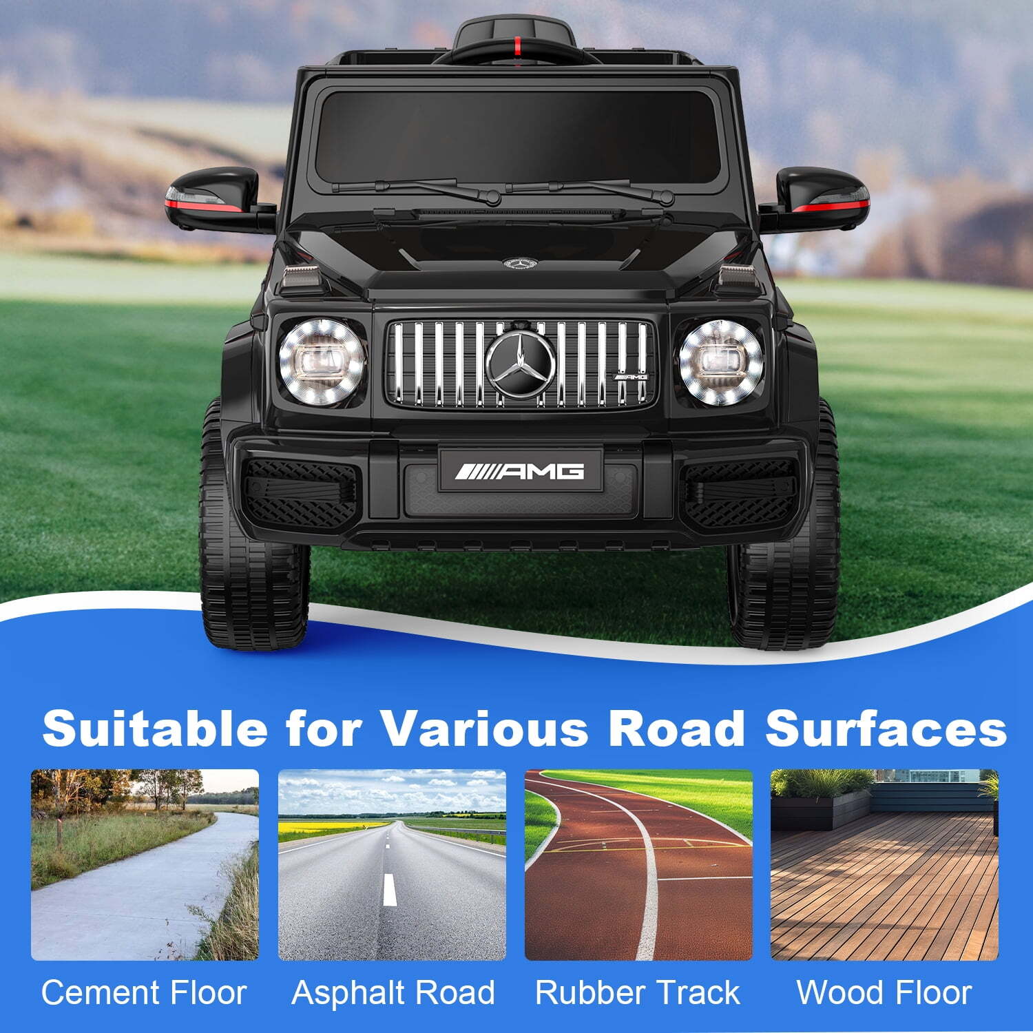 12V Mercedes Benz G63 G-Class G Wagon Ride On Toy w/ Remote Control LED Music