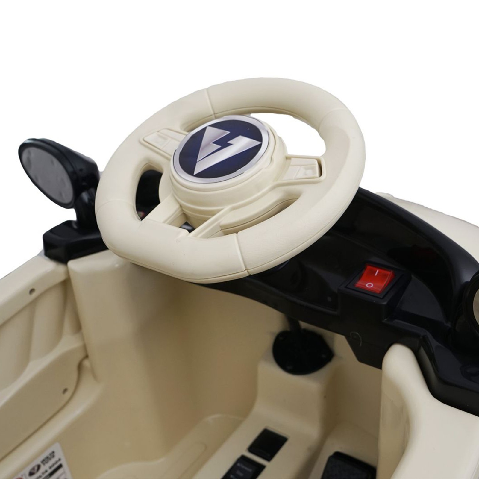 12V Kids Ride On Car Wheel LED USB & Bluetooth Suitable for Kids Aged 2-4 Beige