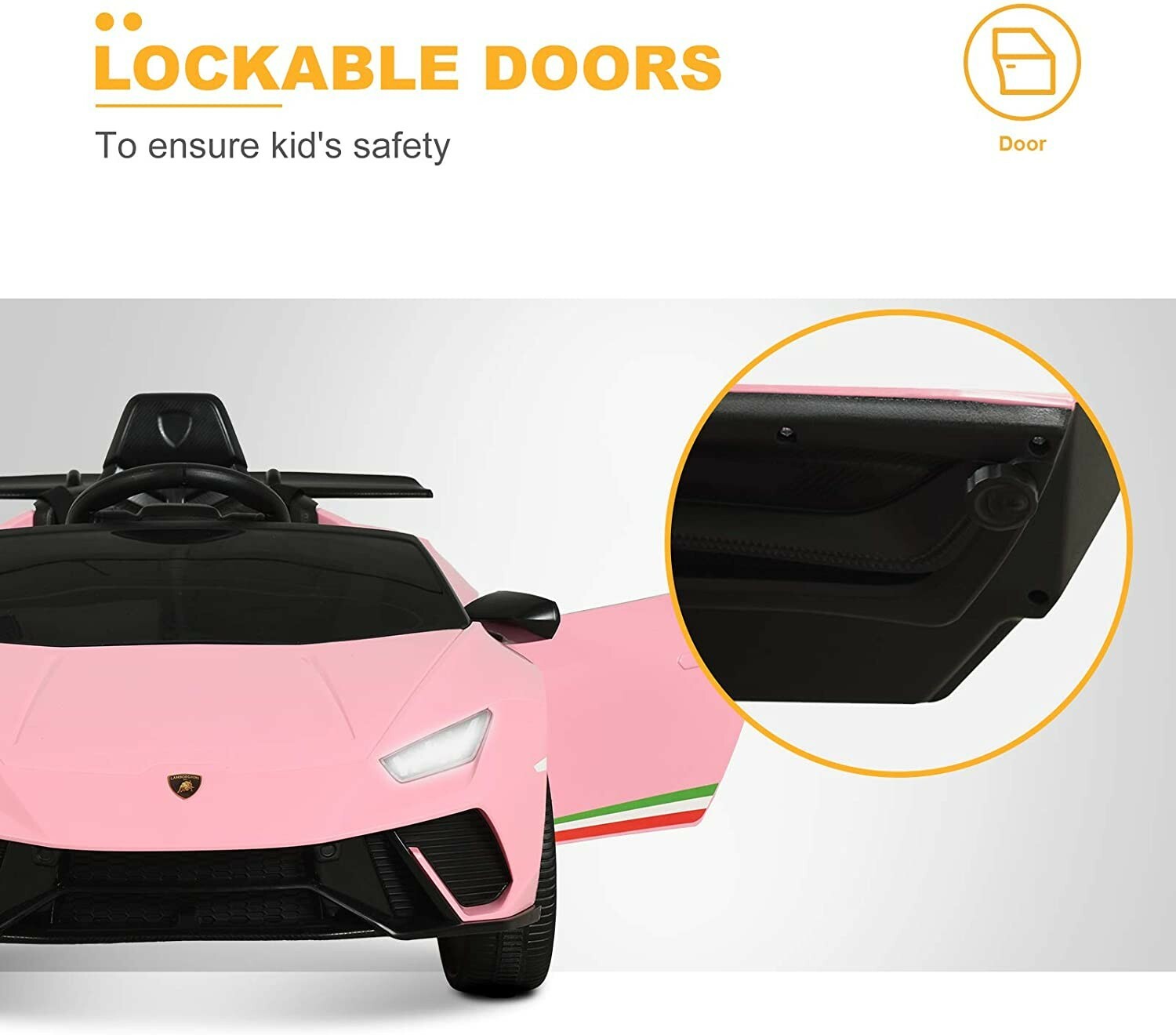 Uenjoy 12V Kids Electric Ride On Car Lamborghini Huracán: Shipping Available
