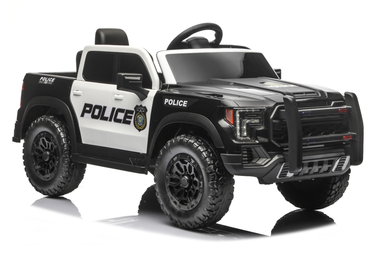 Kids Ride On Police Car 12V Dual Motors Remote Control Music Lights