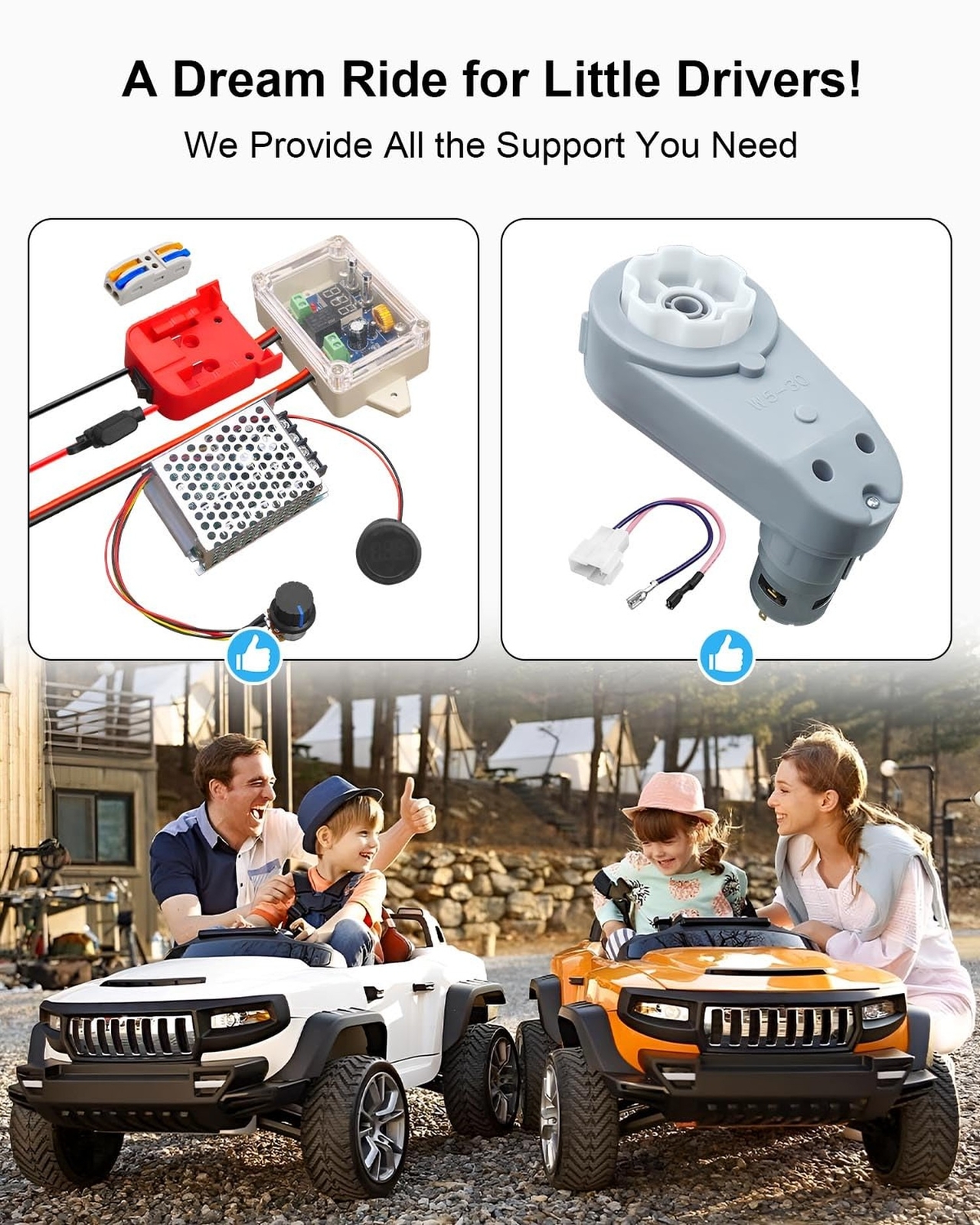 WUMZIJ 2PCS 24 Volt RS775 Kids Ride On Car Gearbox, 18V-24V Children Electric…