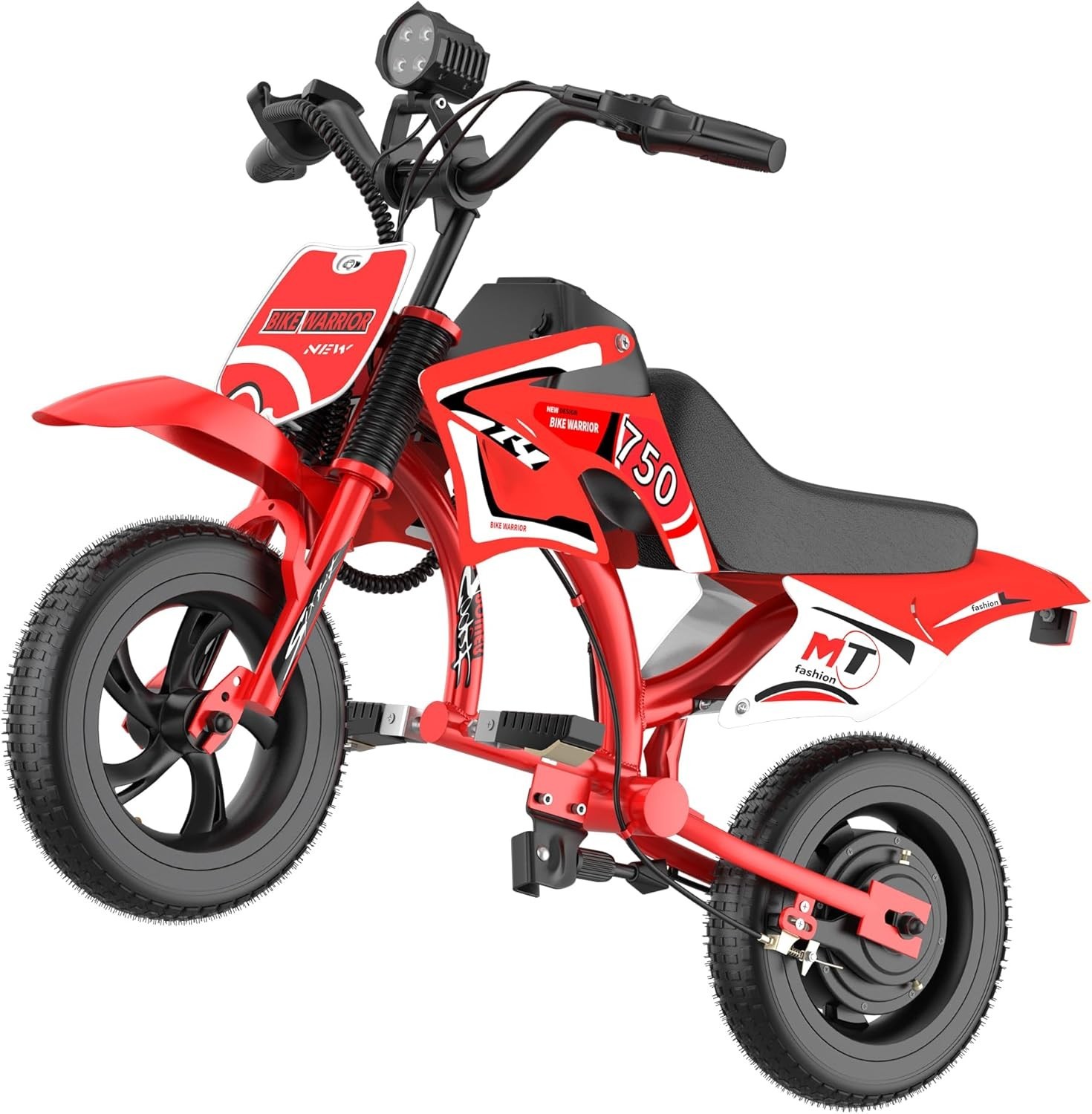 200W Kids Electric Motorcycle with Twist-Grip Throttle, 12″ Spring Suspension