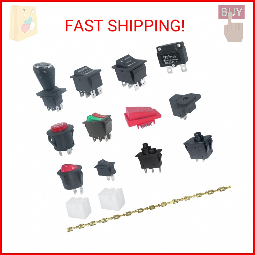 14PCS Set of Switch Kit for Power Wheels Kid’s Ride on Toys Replacement Parts, F
