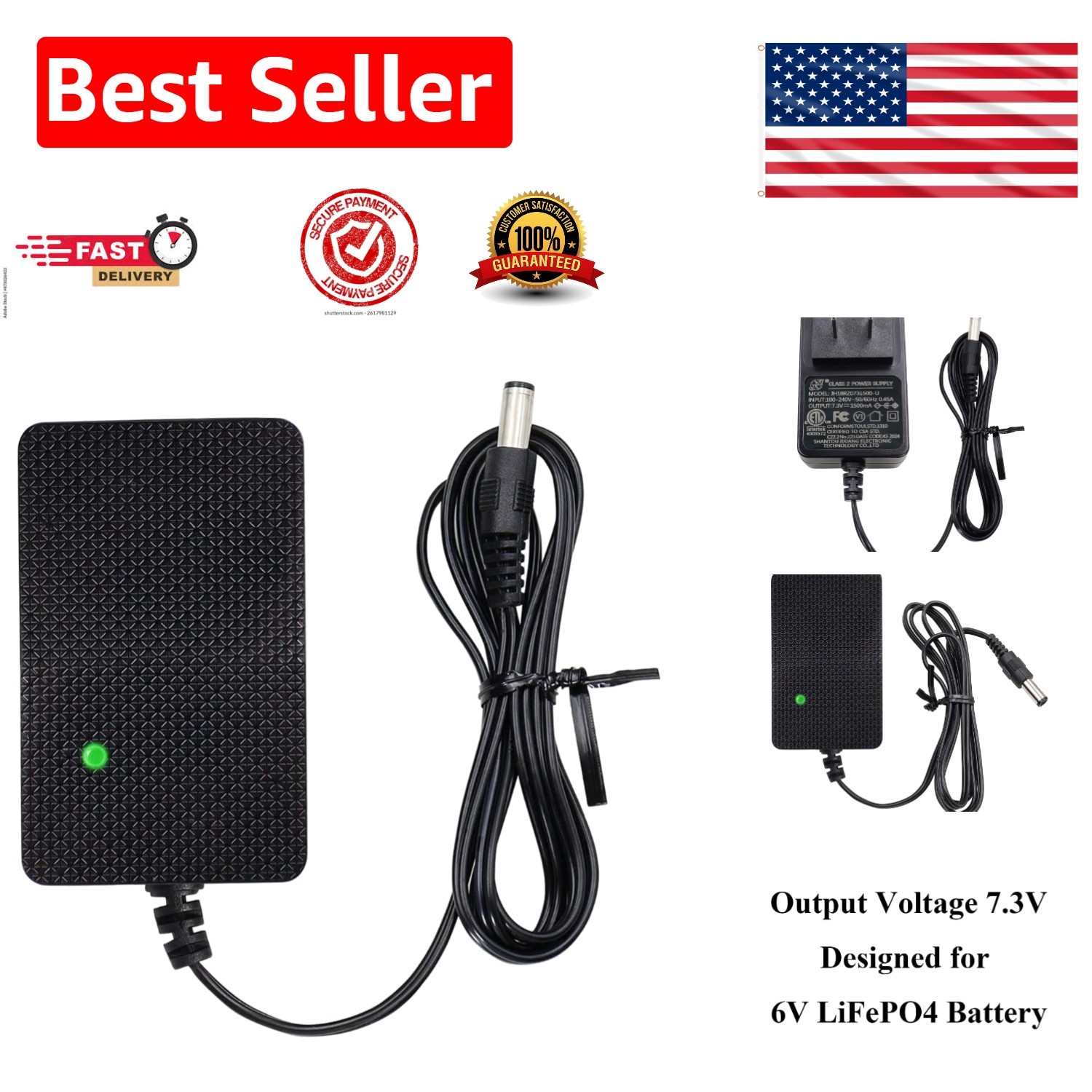 Efficient 6V Replacement Charger for Electric SUVs and Ride-On Cars – 1.5m Cable