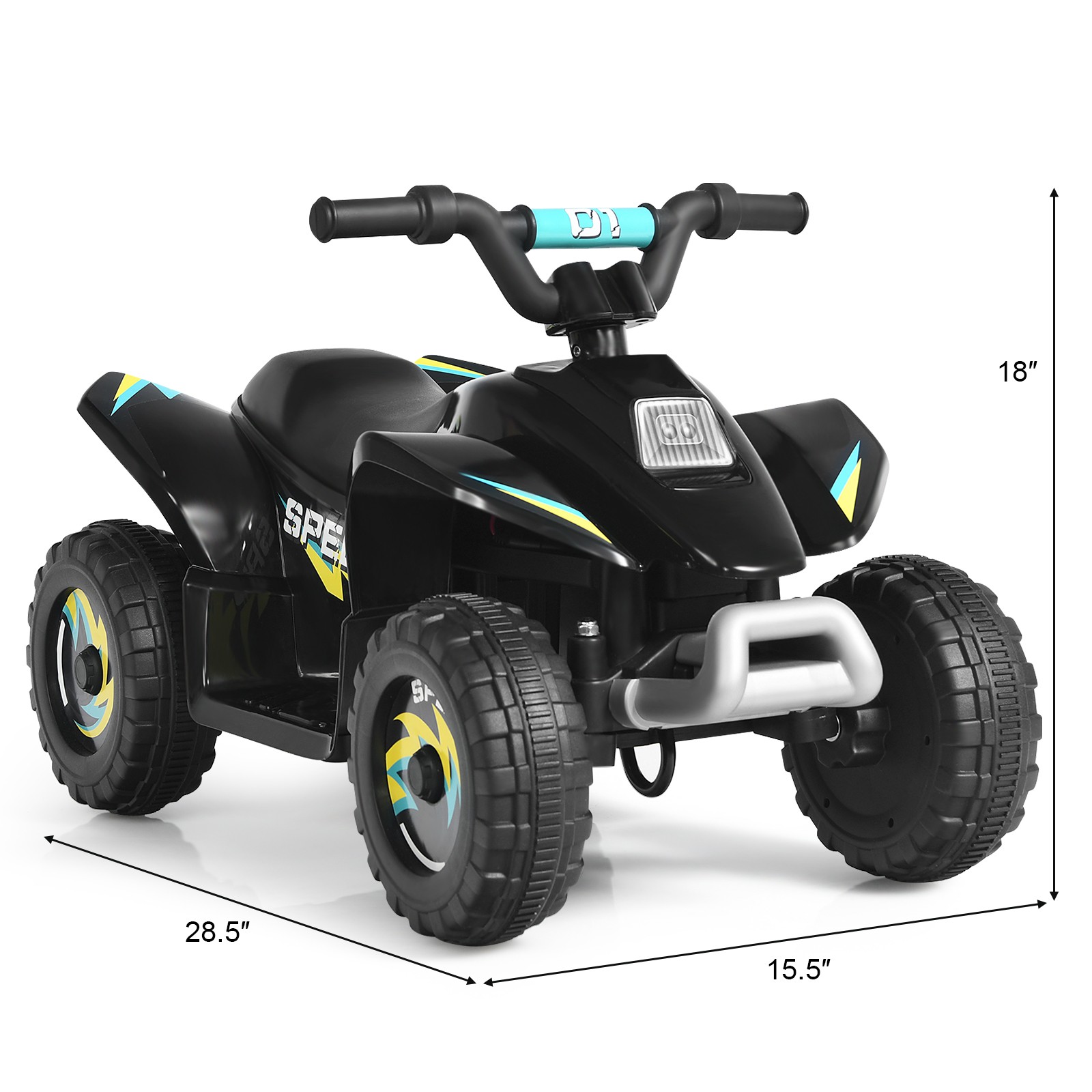 6V Kids Electric Quad ATV 4 Wheels Ride On Toy Toddlers Forward&Reverse Black