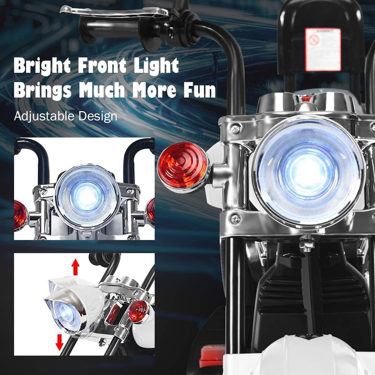 3 Wheel Kids Ride On Motorcycle 6V Battery Powered Electric Toy Chopper Trike