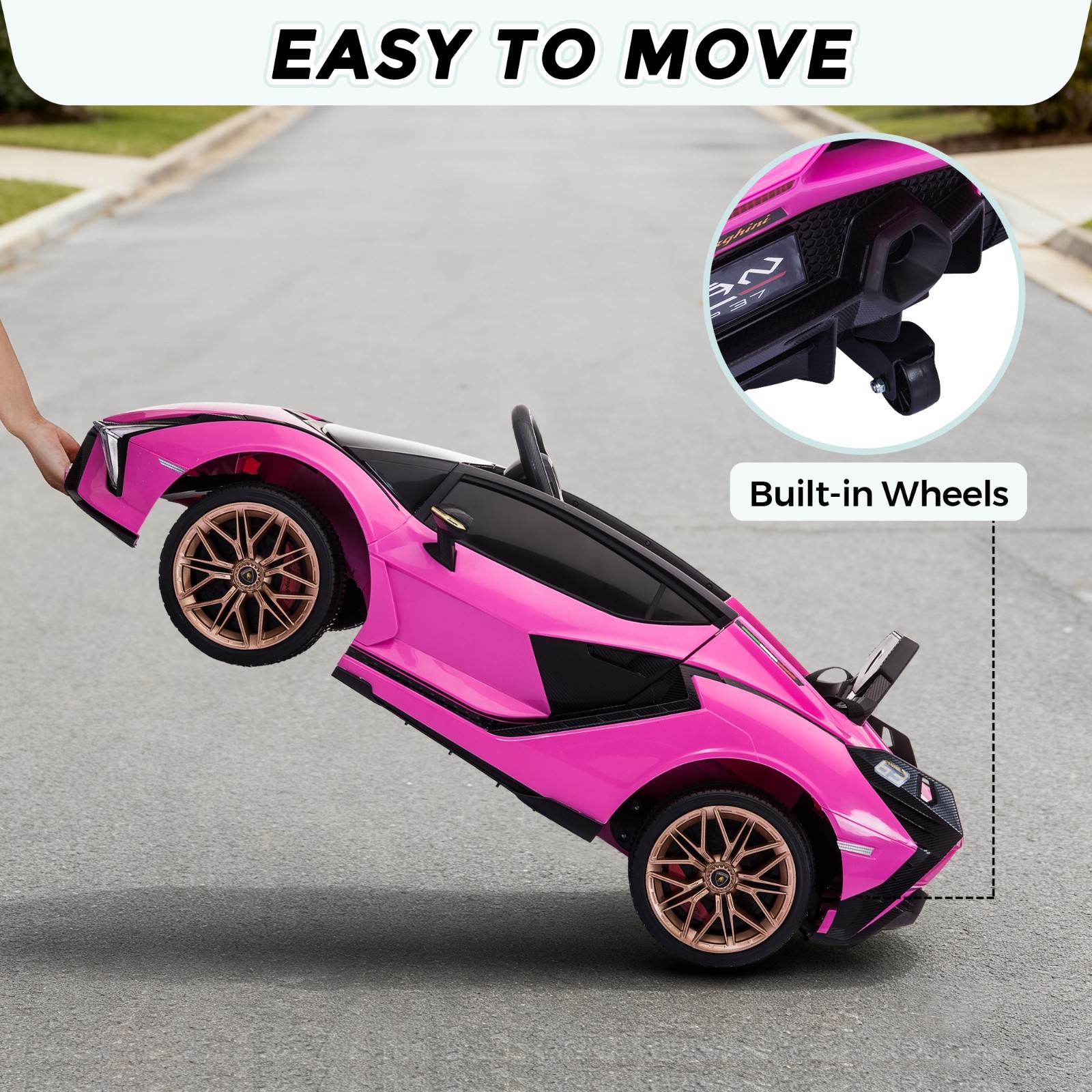 12V Kids Ride On Car, Lamborghini SIAN Electric Car for Kids w/Remote Control
