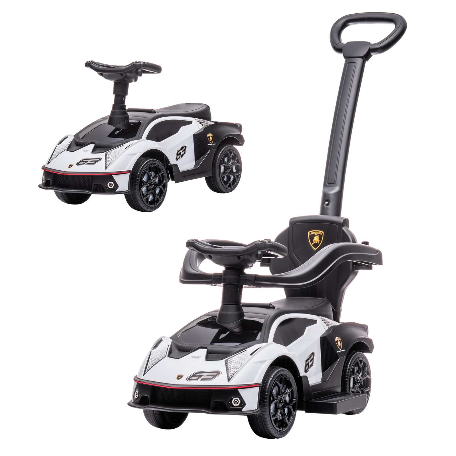 2 in 1 Ride on Push Car Essenza SCV12 Licensed Toddler Sliding Car, Manual White