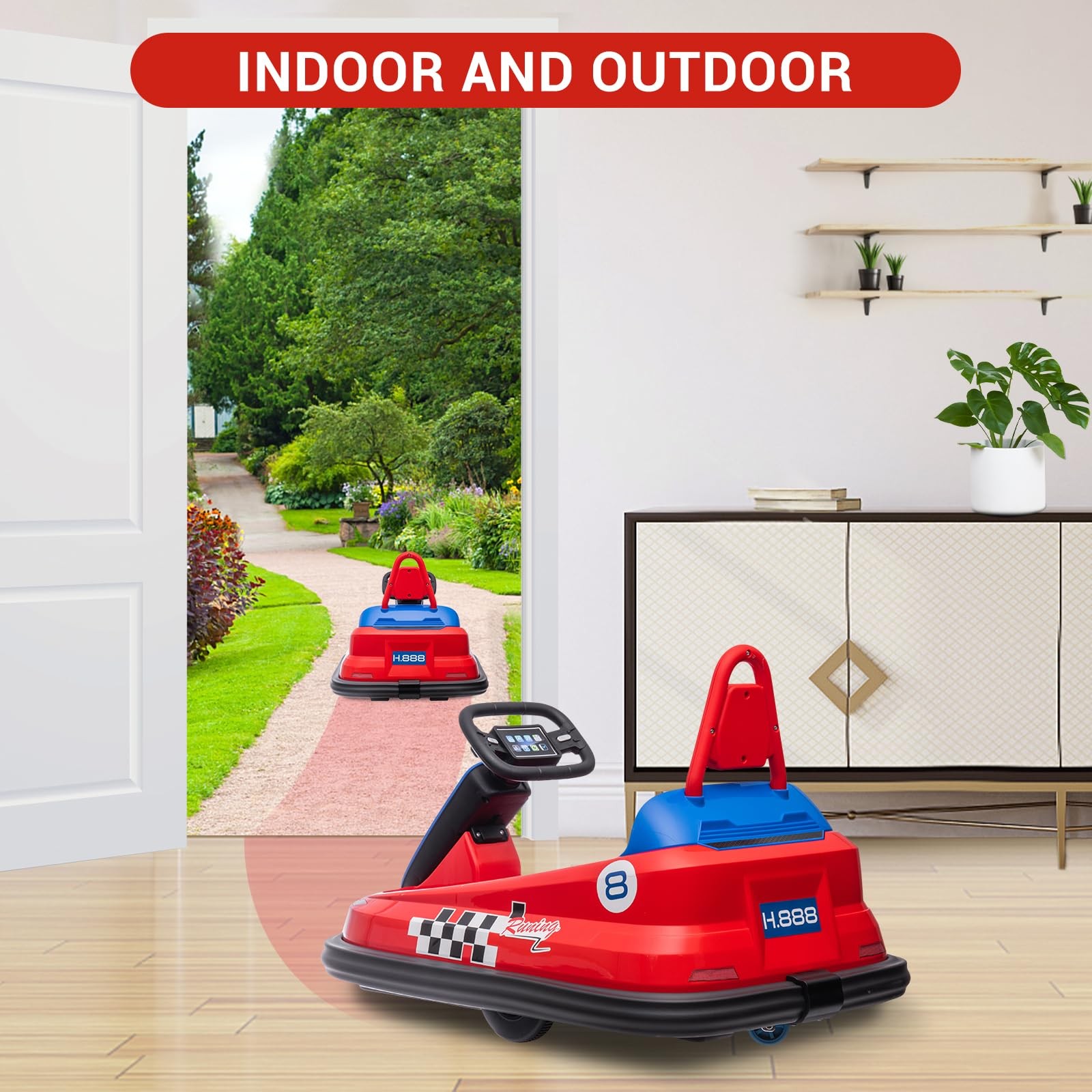⛳Kids Electric Bumper Car 6V Ride-On Toy W/15W Motors Steering Wheel Control NEW
