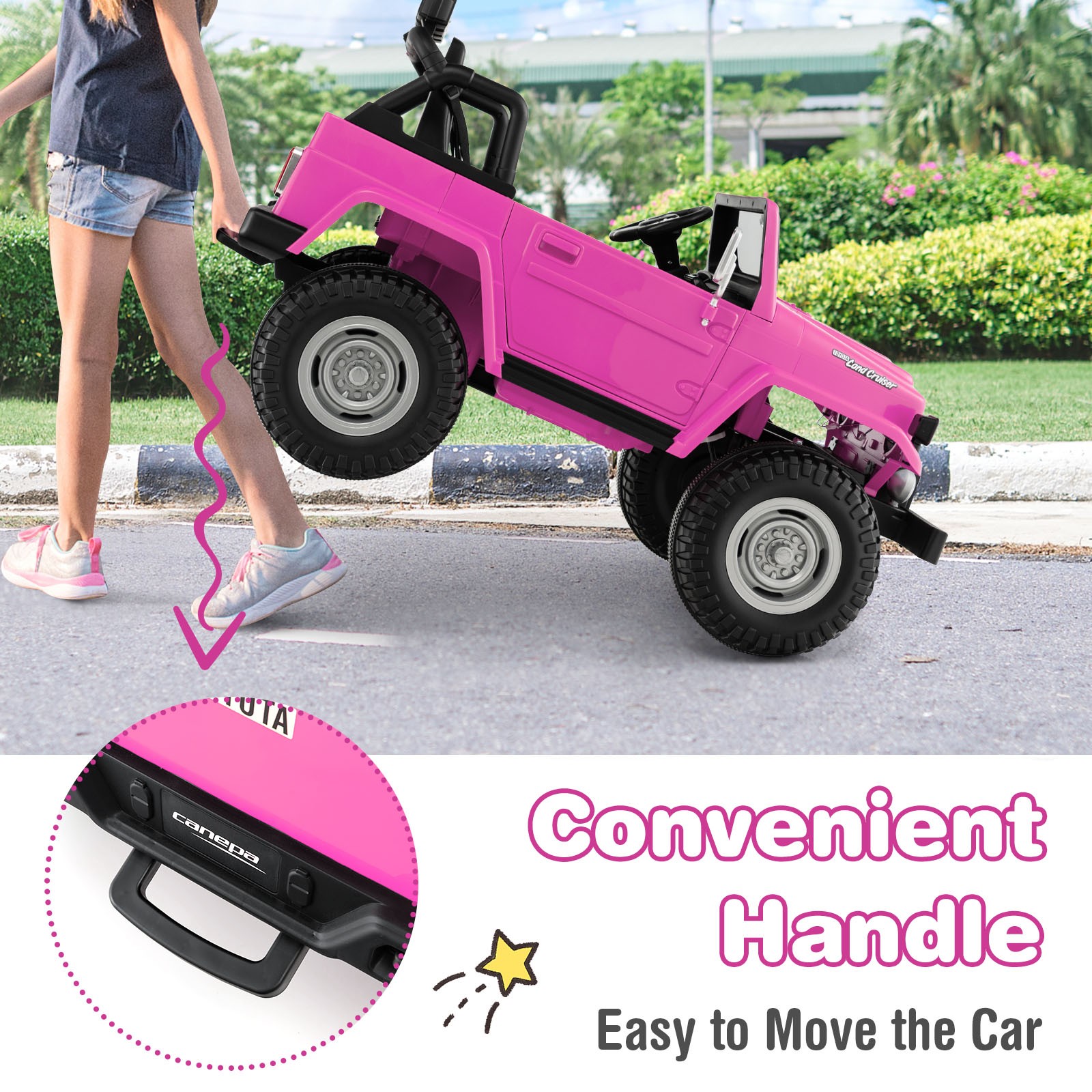 2 Seater Ride On Truck Car 12V Licensed Toyota FJ40 RC w/ Laser Light & Music