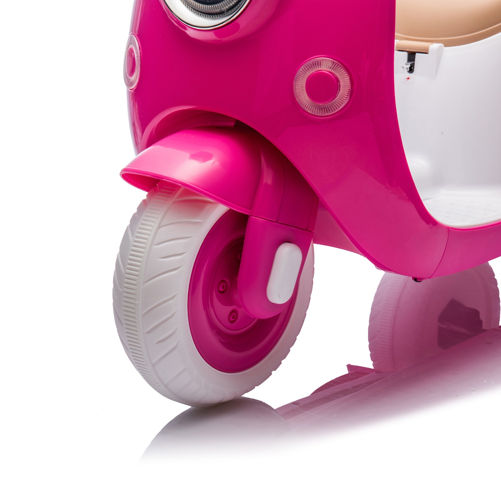 12V Two Motors Kids Ride On Level Up Two-seater 3 Wheel Toy for Kids 3-6 Rose