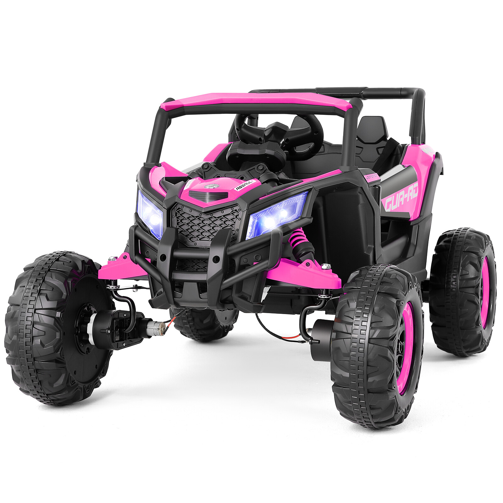 12V Kids Pink Ride On UTV Vehicle Electric Off-Road Car with Music, RC, LED