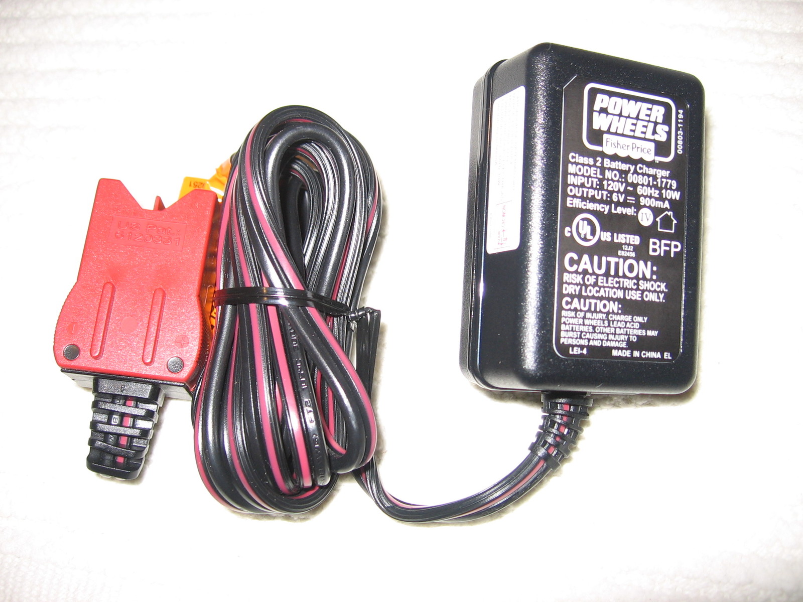 00801-0974 BRAND NEW 6 Volt Charger for Power Wheels by Fisher Price