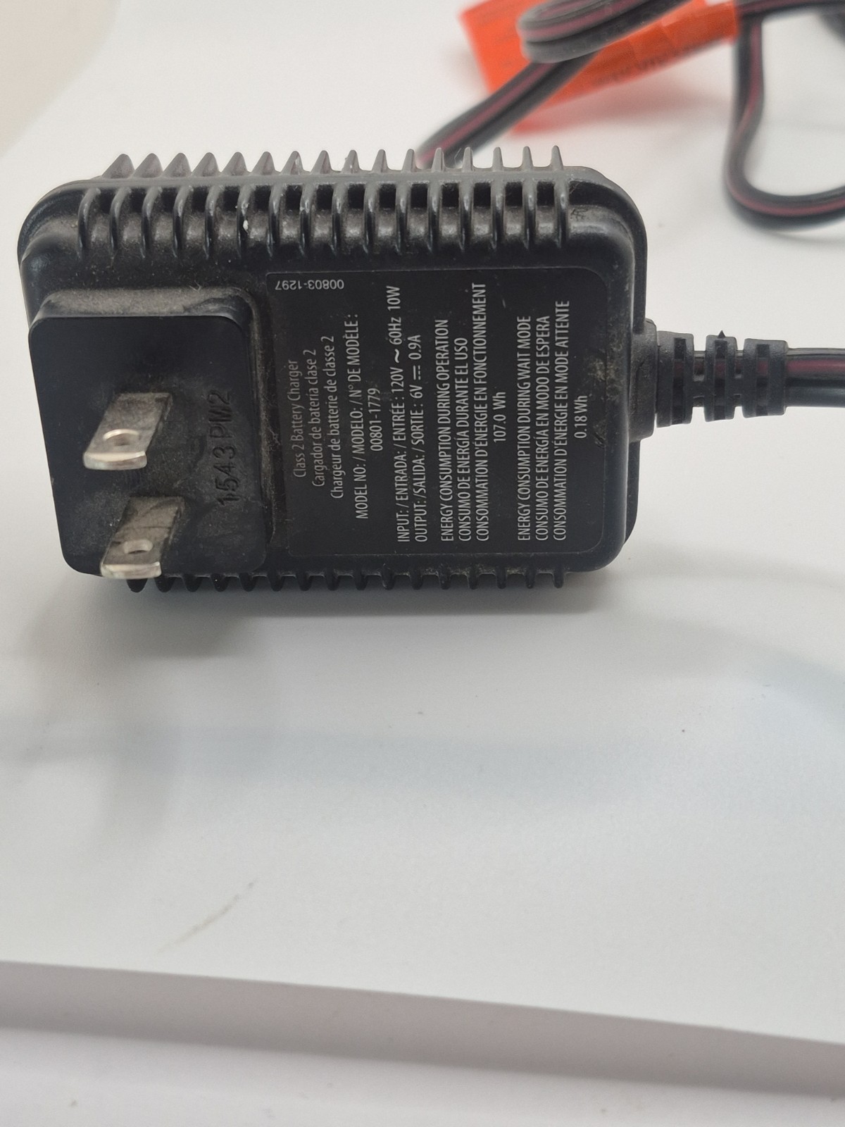 Power Wheels 6V 1200mA Red Battery Charger 00801-1481 Genuine Fisher Price