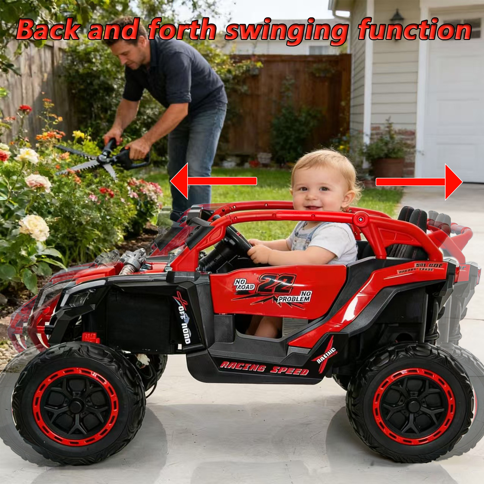 24V Kids Electric Car Ride on UTV Battery Power Wheels with Remote Control, Red