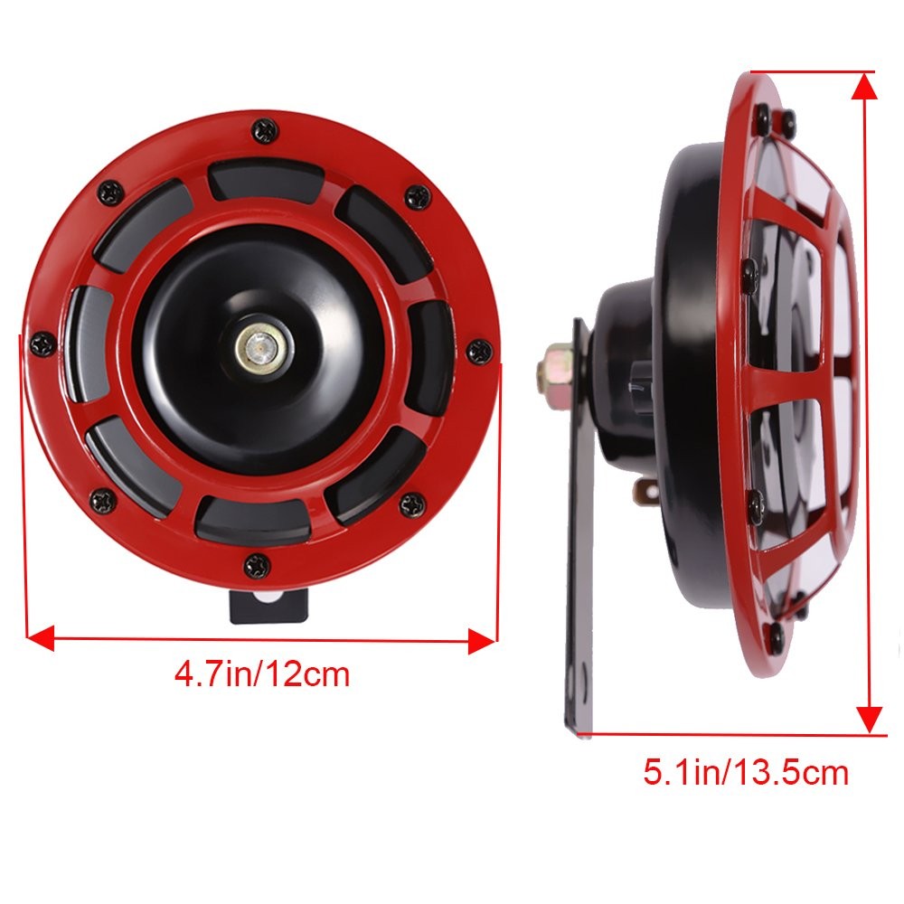 12V 118db Electric Car Horn High Tone/Low Tone Metal Twin Kit With Bracket