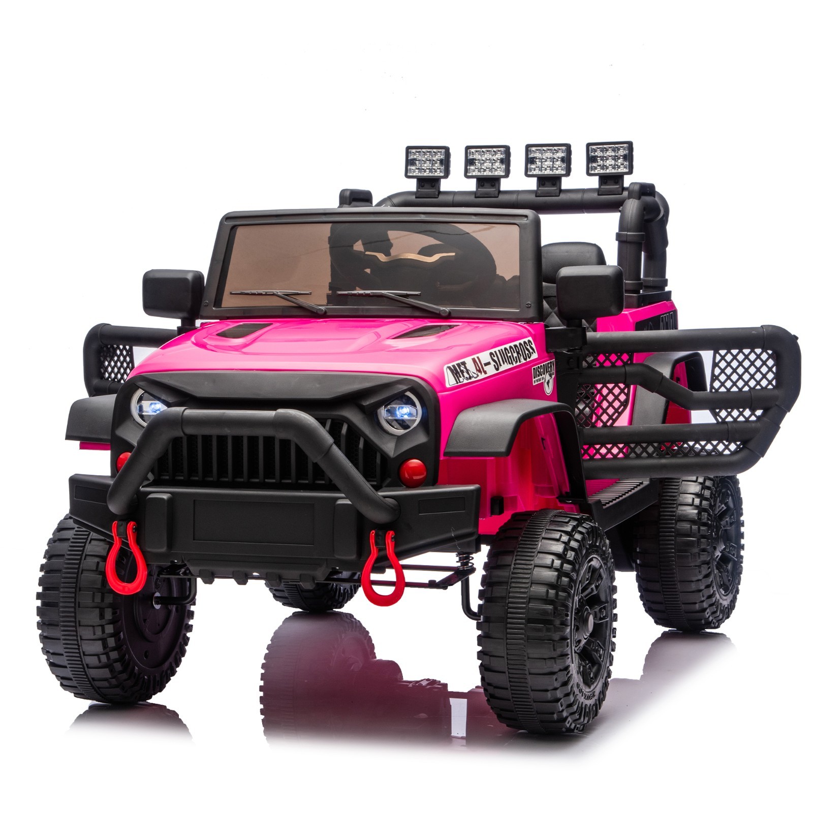 24V Kids Ride on Toy Electric Jeep Truck Power Wheels with Remote LED MP3, White