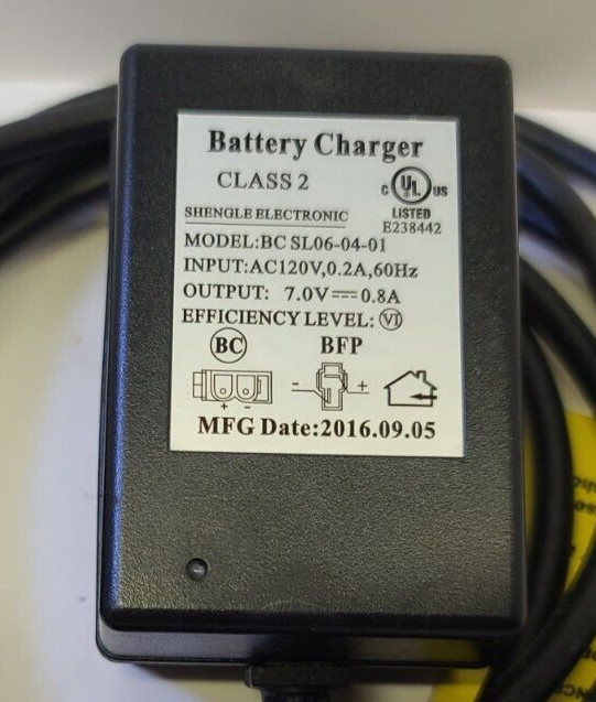 Shengle SL06-04-01 Battery Charger Class 2 Kid Trax Motion Trends 7V .8A