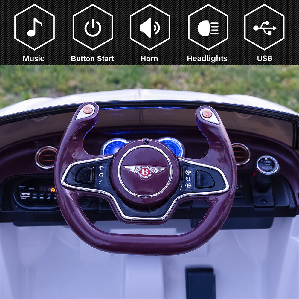 12V Kids Ride on car LICENSED Bentley Style Car Vehicle Toys Remote Xmas Gifts
