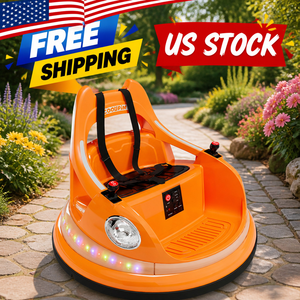 Kids Bumper Car, 12V Electric Ride On Bumper Car for Kids, 360° Spin Toddler Bum