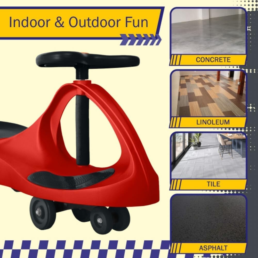 Wiggle Car Ride-On Toy for Ages 3+ – No Batteries, Just Twist & Go (Red)