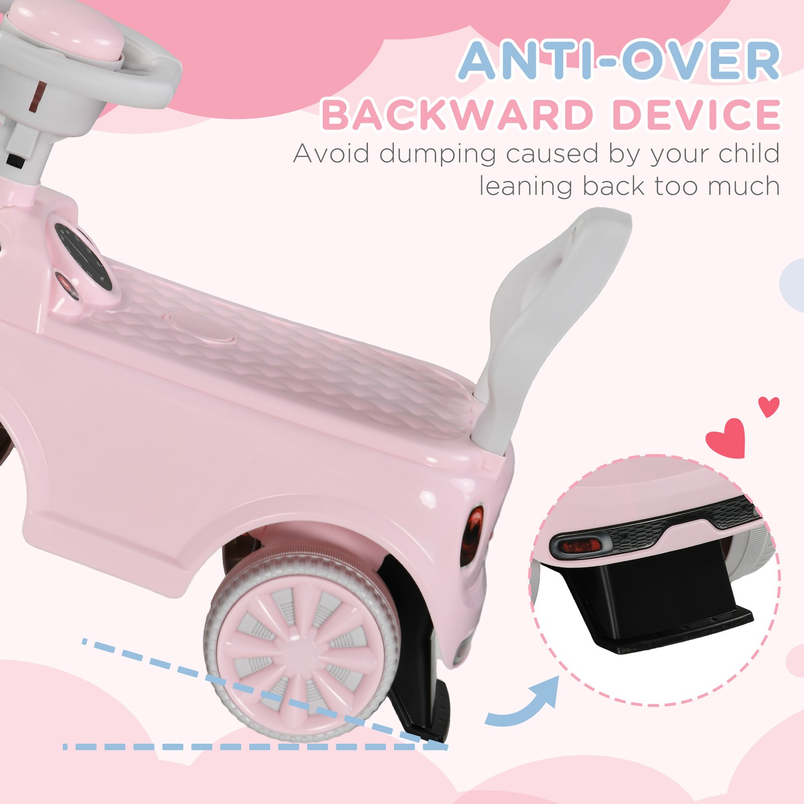 Toddler Ride on Toy, Foot to Floor Sliding Car, Pink