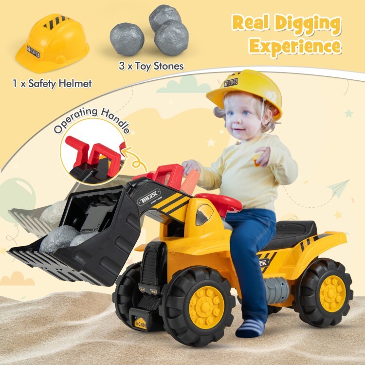 6V Battery Electric Kids Ride-on Bulldozer Toy Gift Kids With Adjustable Bucket