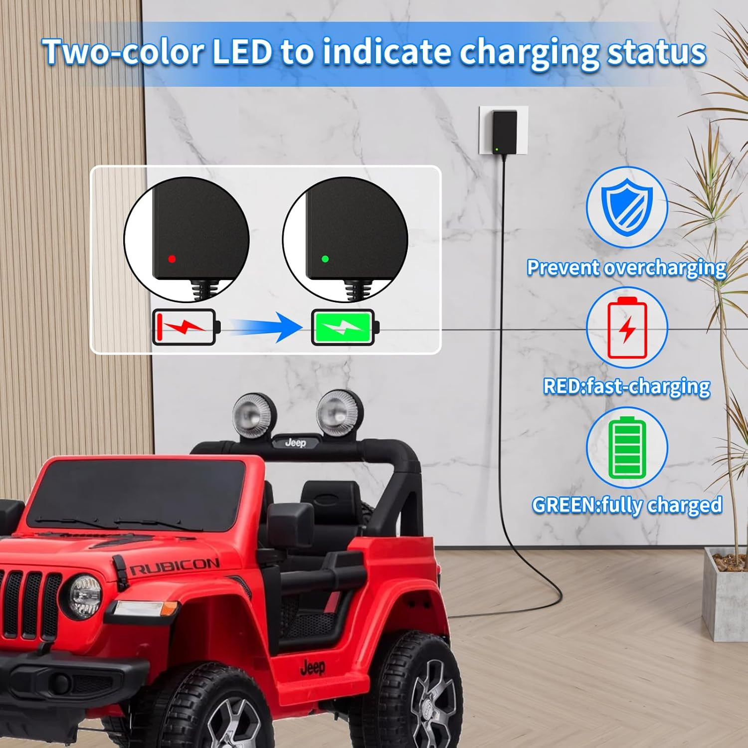 UL Certified 12V Battery Charger for Ride on Toys, 12V Ride on Replacement Charg