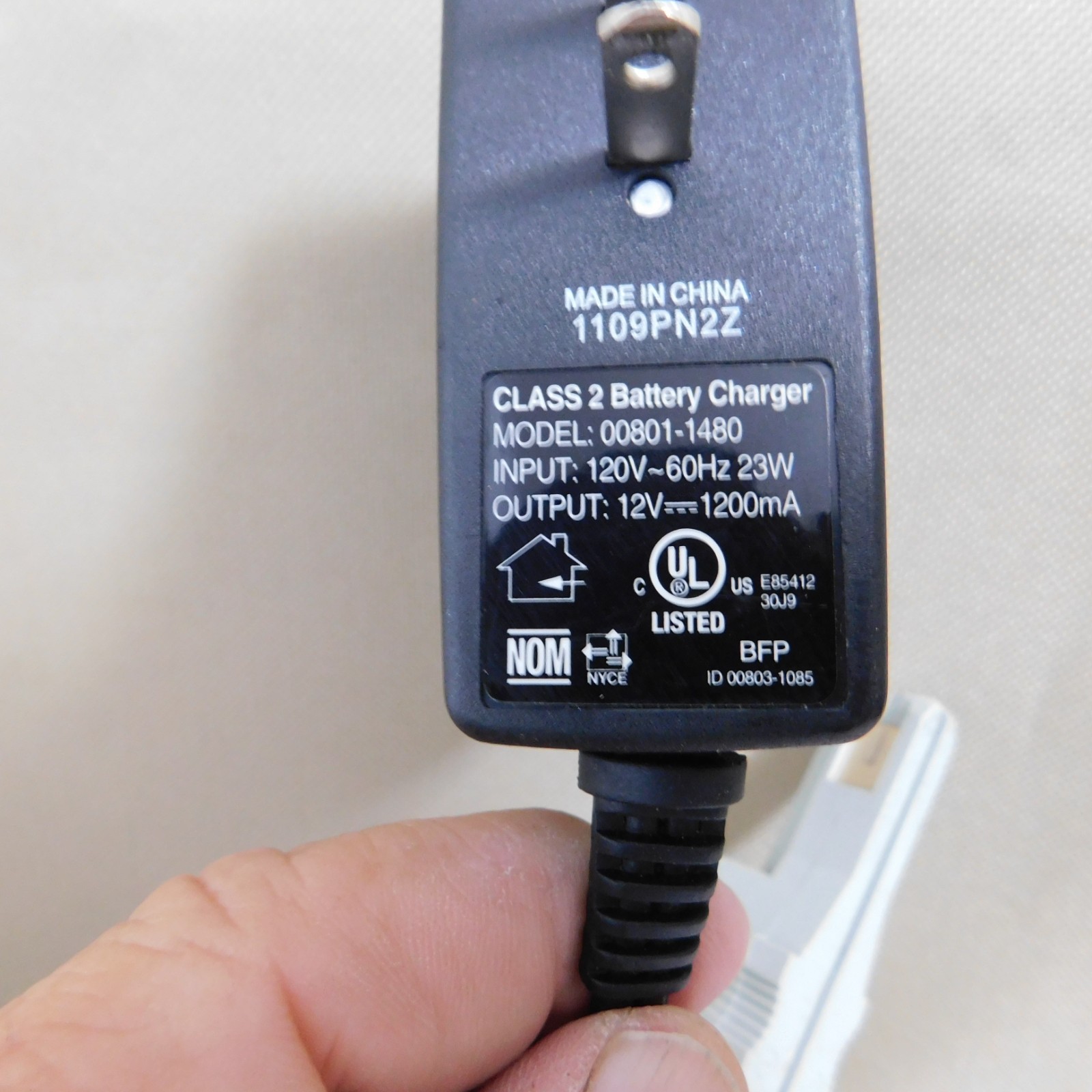 TESTED Genuine POWER WHEELS 00801-1480 12V 1.2A Battery Charger FISHER PRICE