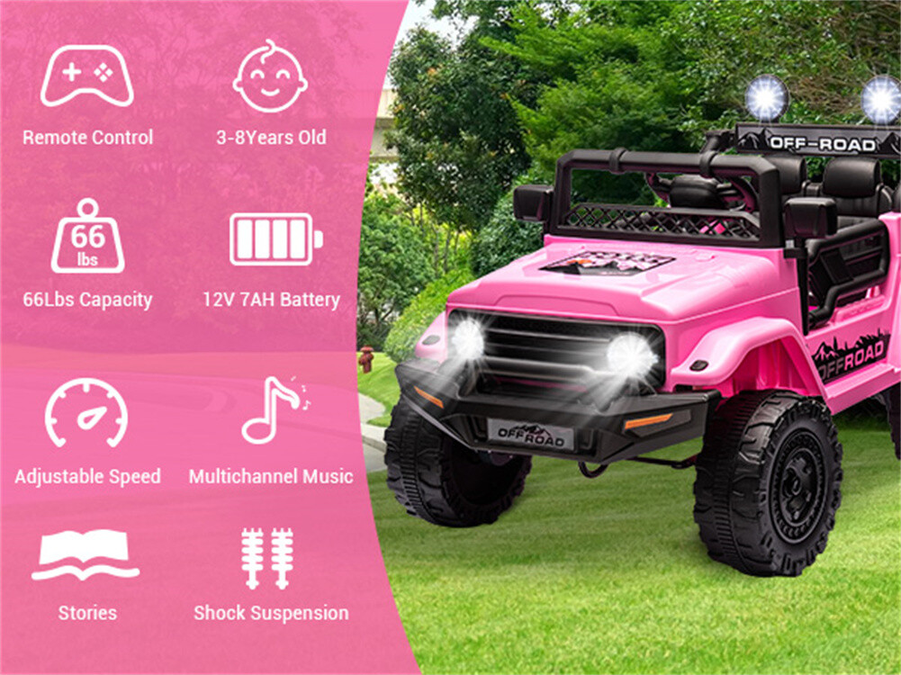 12V Kids Ride On Car 2 Seater Electric Vehicle Toy Truck Jeep w/Remote Control