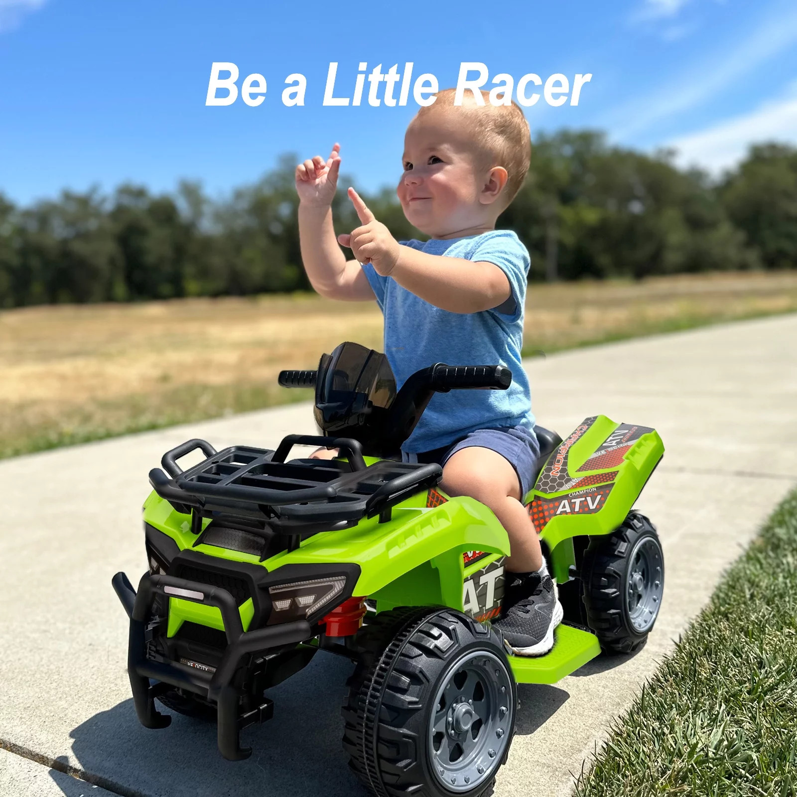 6V Ride-On Toy for Toddlers Kids ATV 4 Wheeler 1-5 Boys & Girls Music Green