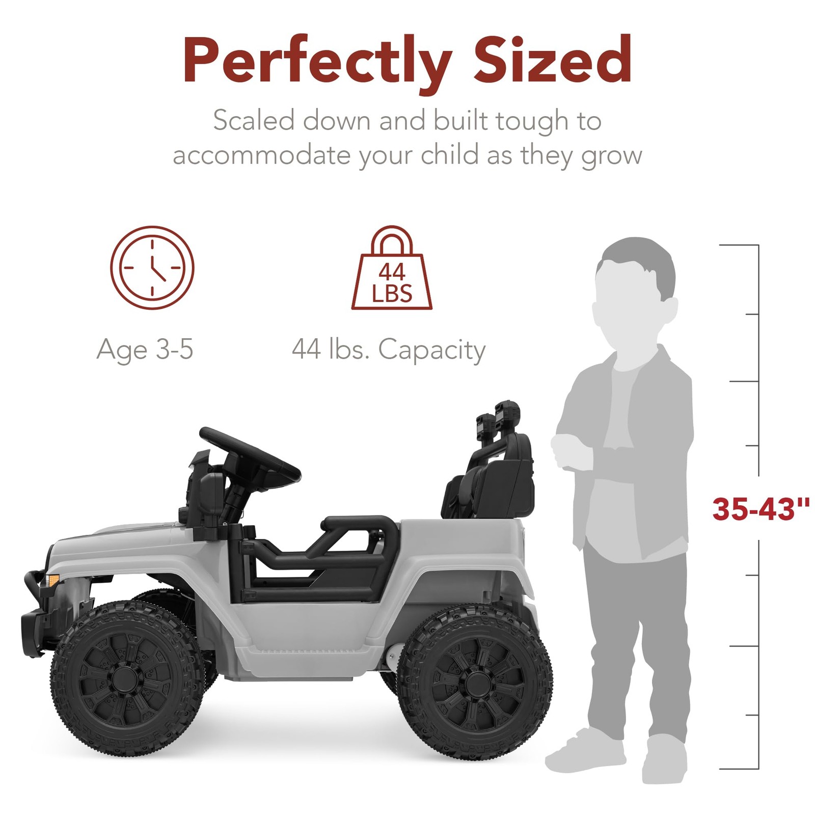 6V Kids Ride On Toy Mini Truck Electric Car Parent Remote Light Gray