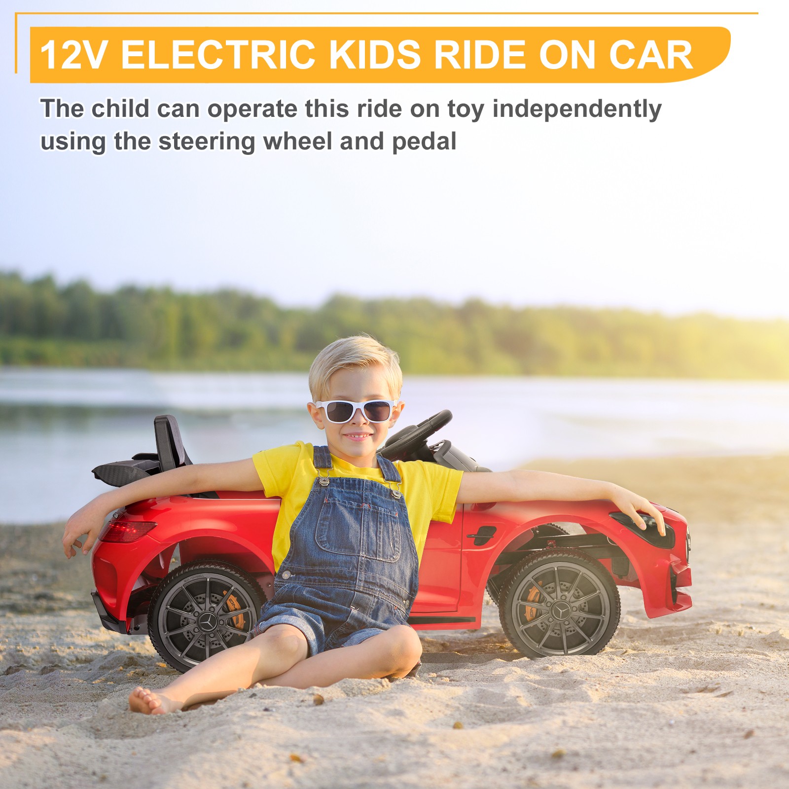 12V Kid Mercedes-Benz Licensed Ride on Car Remote Control Battery Powered w/ LED