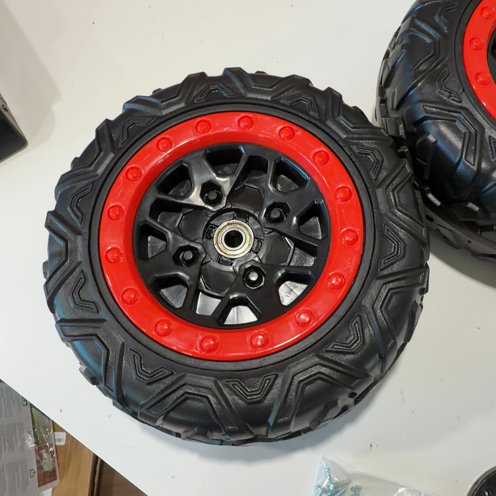 2 Pack 9.8in Solid Rubber PU Tire for Power Wheels Gator Alligator Ride On Car