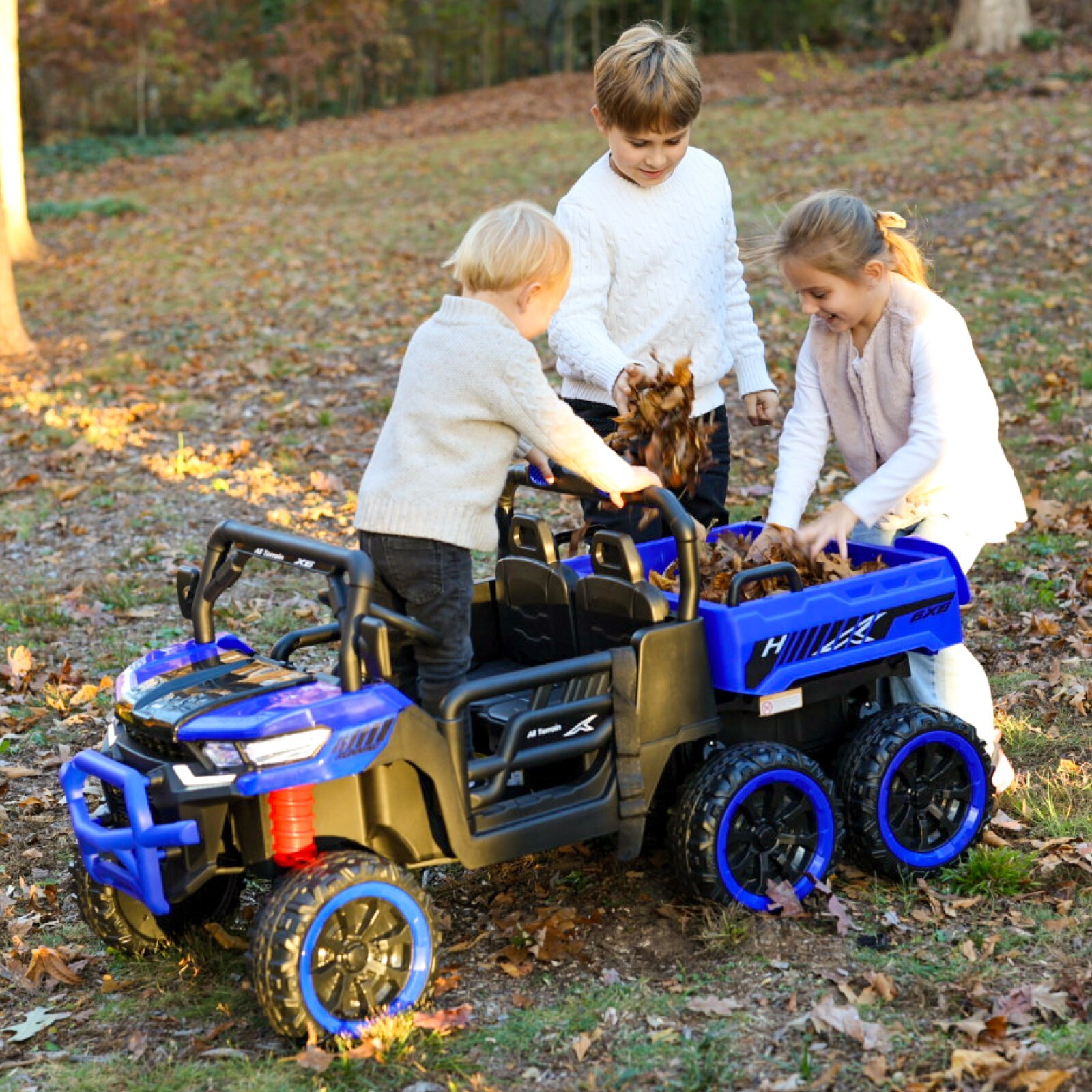 24V Kids Ride on Toy 2 Seater Electric Dump Car 6 Wheeler 6mph Truck with Remote