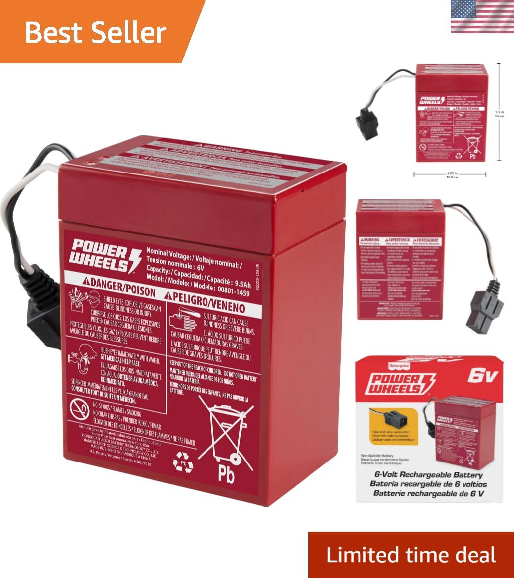 6V Red Replacement Battery for Ride-On Toys – Reliable, Rechargeable Power