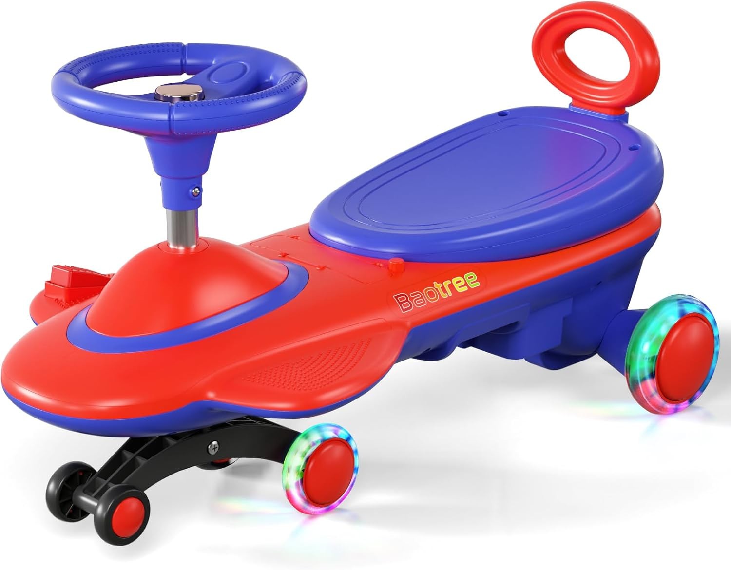 12V Kid Electric Wiggle Car with Pedal Rechargeable Battery LED Lights Swing Car