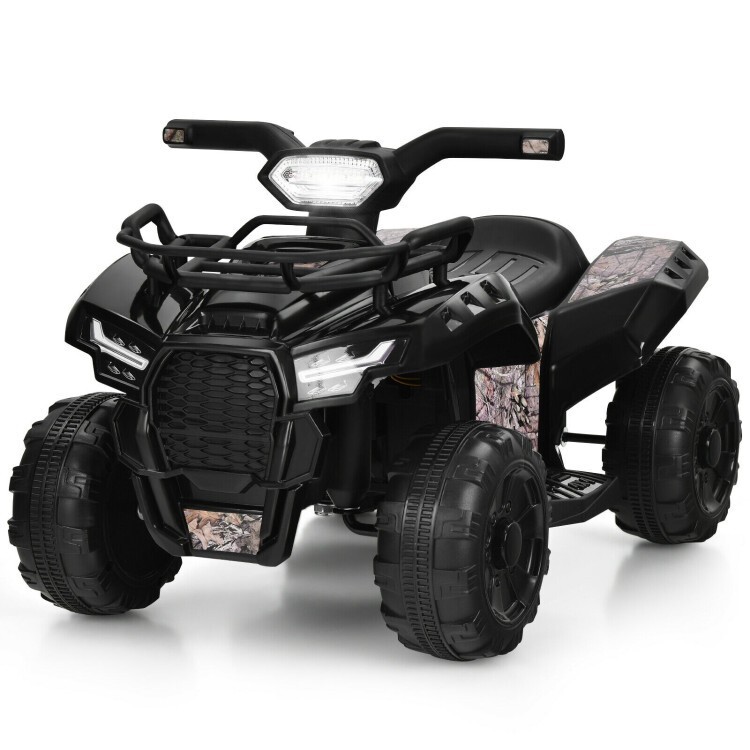 6V Kids ATV Quad Electric Ride On Car Toy Toddler Vehicle W/ LED Light MP3 Black