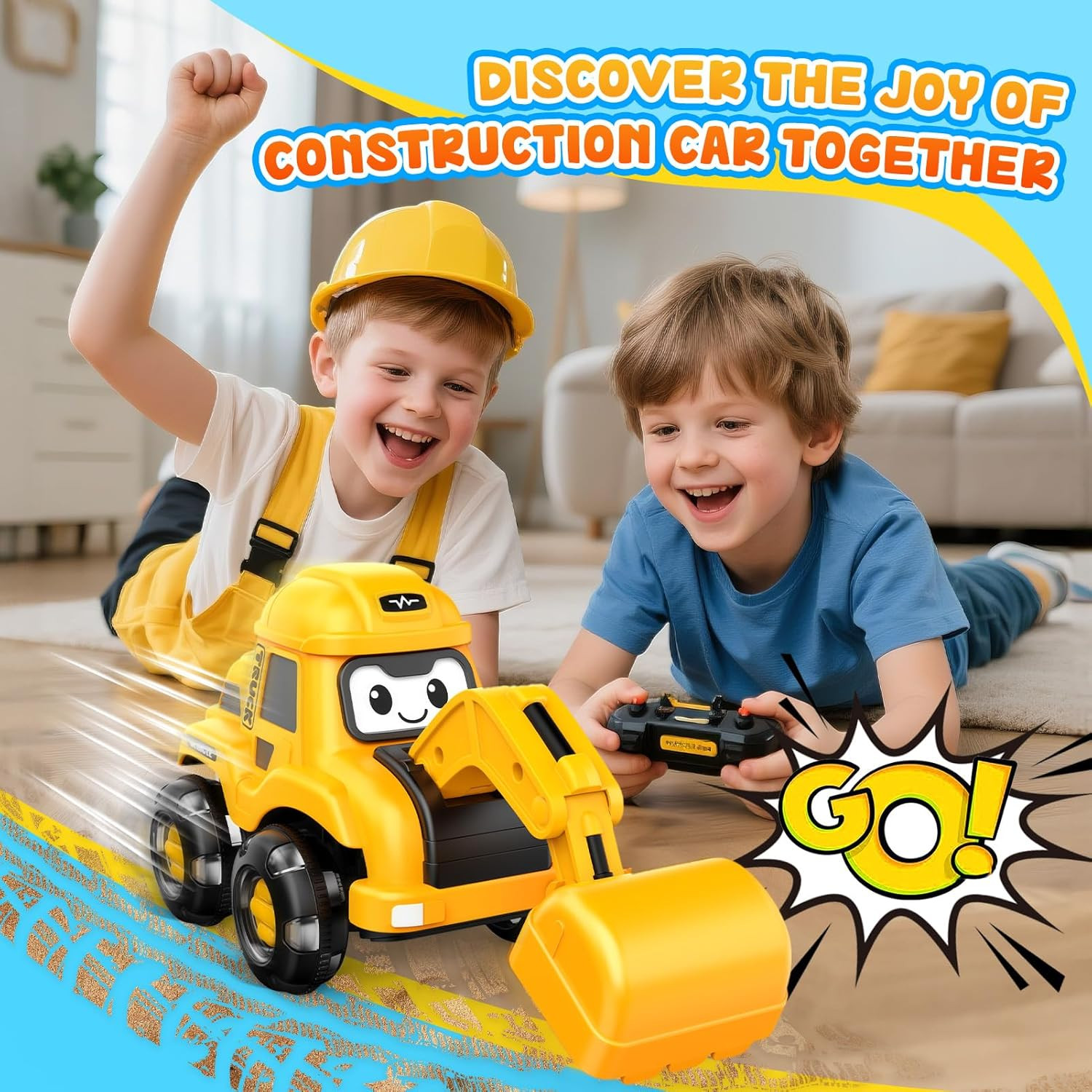 Toddler Remote Control Car with Flashing Light Wheels for 2 3 4 5 6 Year Old Boy