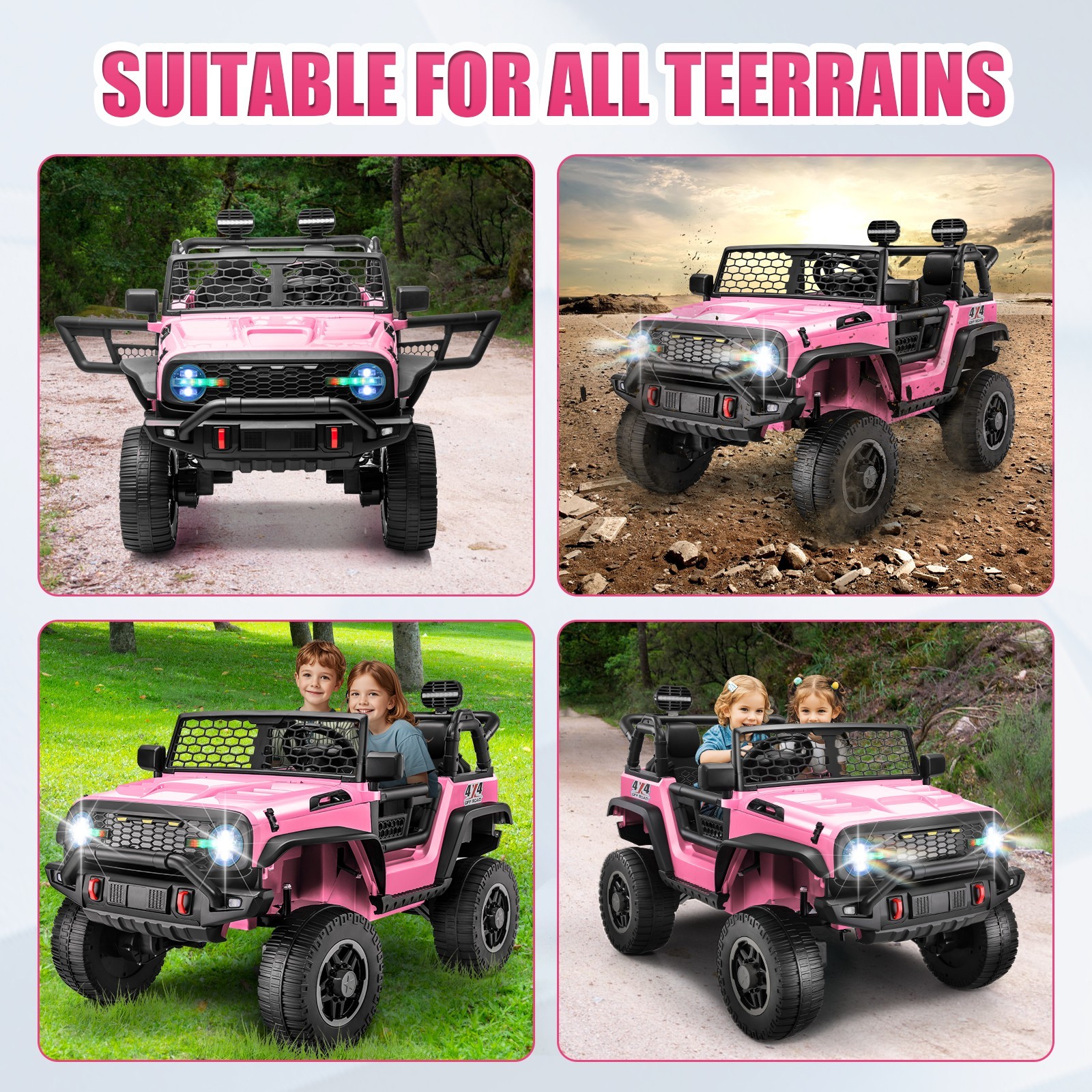 24V 2 Seater Kids Ride On Car with Remote Control, 20″ Spacious Seat, 3 Speed⭐