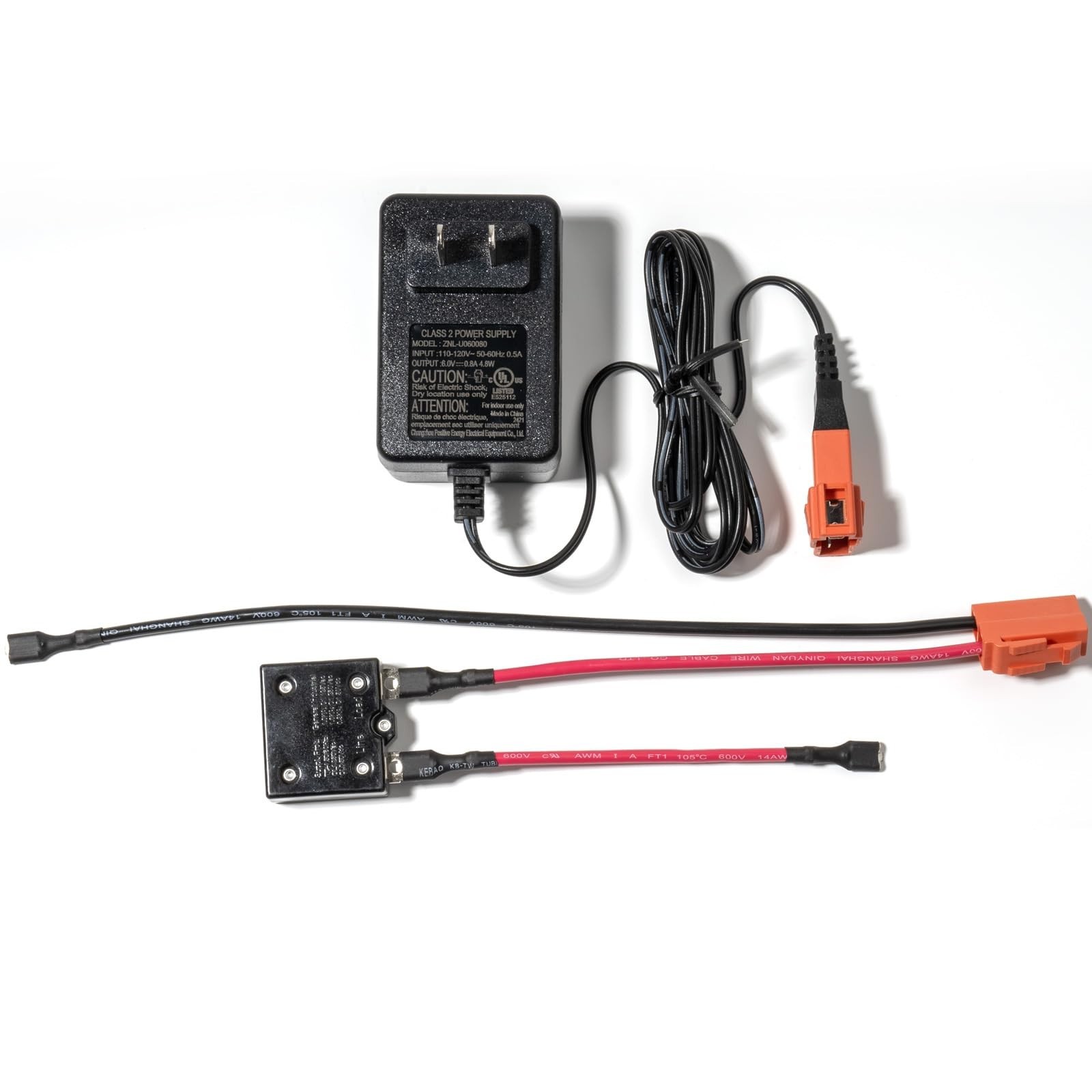 6V Charger for Kids Ride-On Car, Wiring Harness, Battery Connector, Power Supply