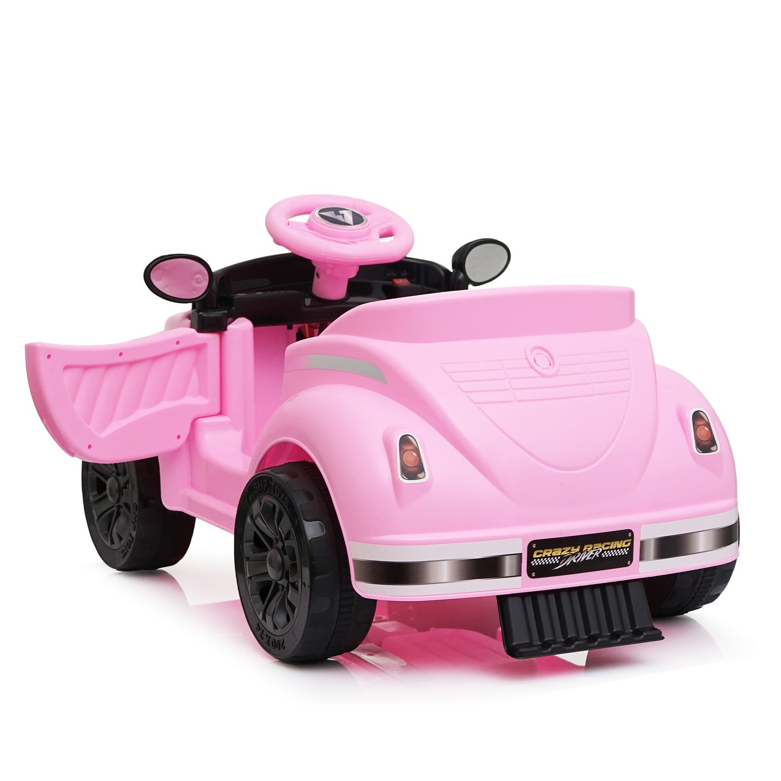 Cuteness Vintage Style 12V Kids Ride On Car RC Parent Control LED Light Music