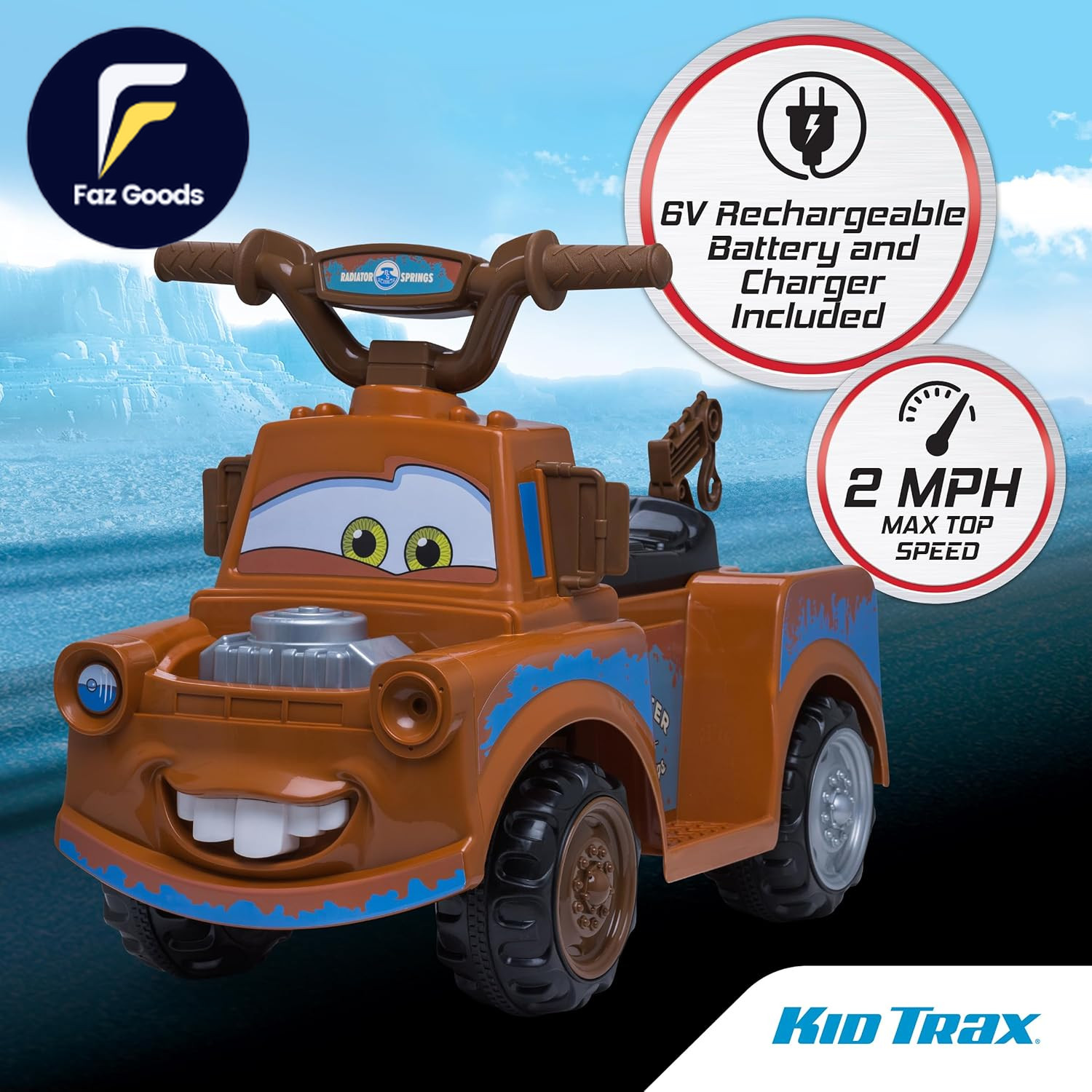 Toddler Disney Cars 3 Tow-Mater Electric Quad Ride-On Kids 1.5-3 Years Old 6 Vol