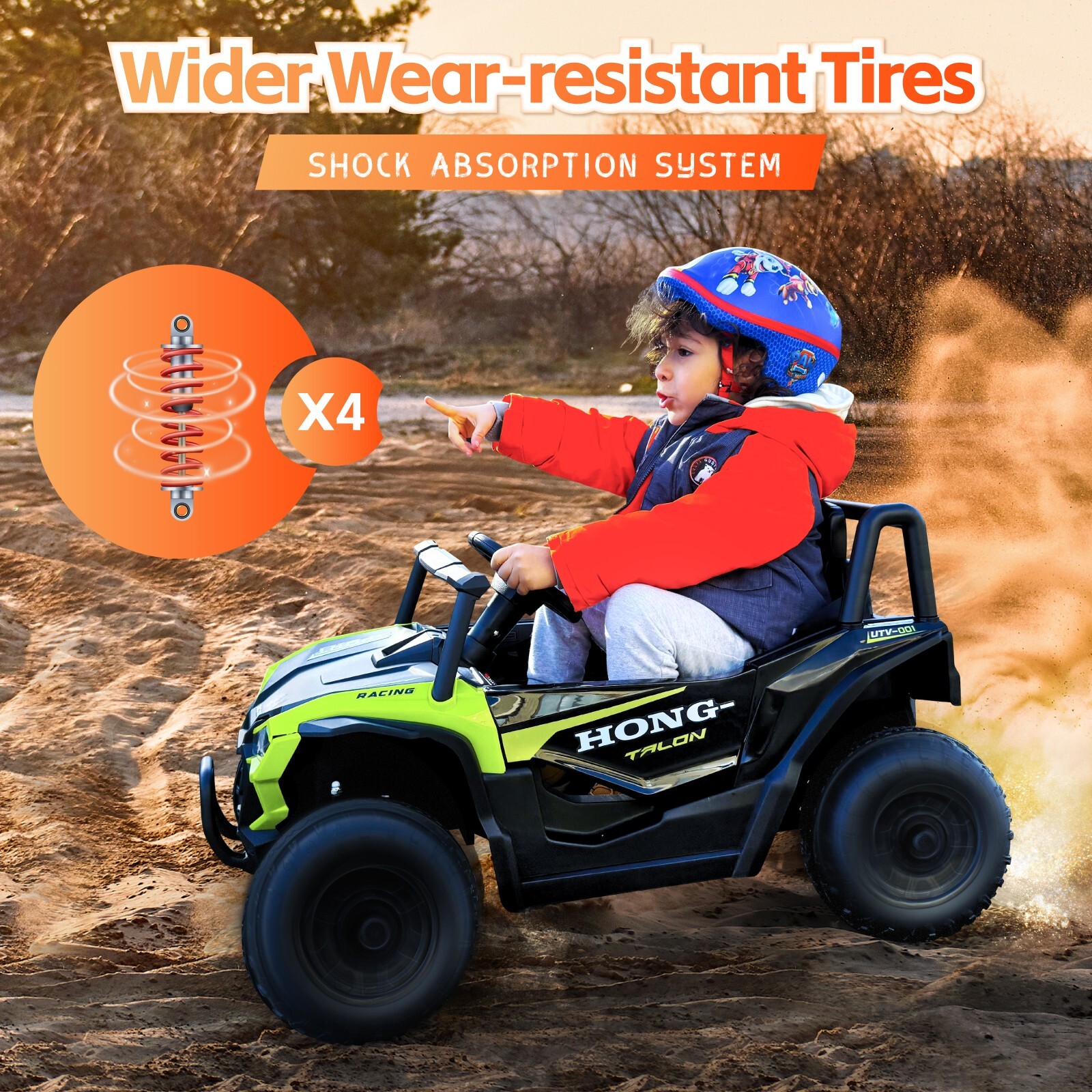 12V Kids Car Electric Battery Operated UTV Ride on Toy Gift with Remote LED mp3