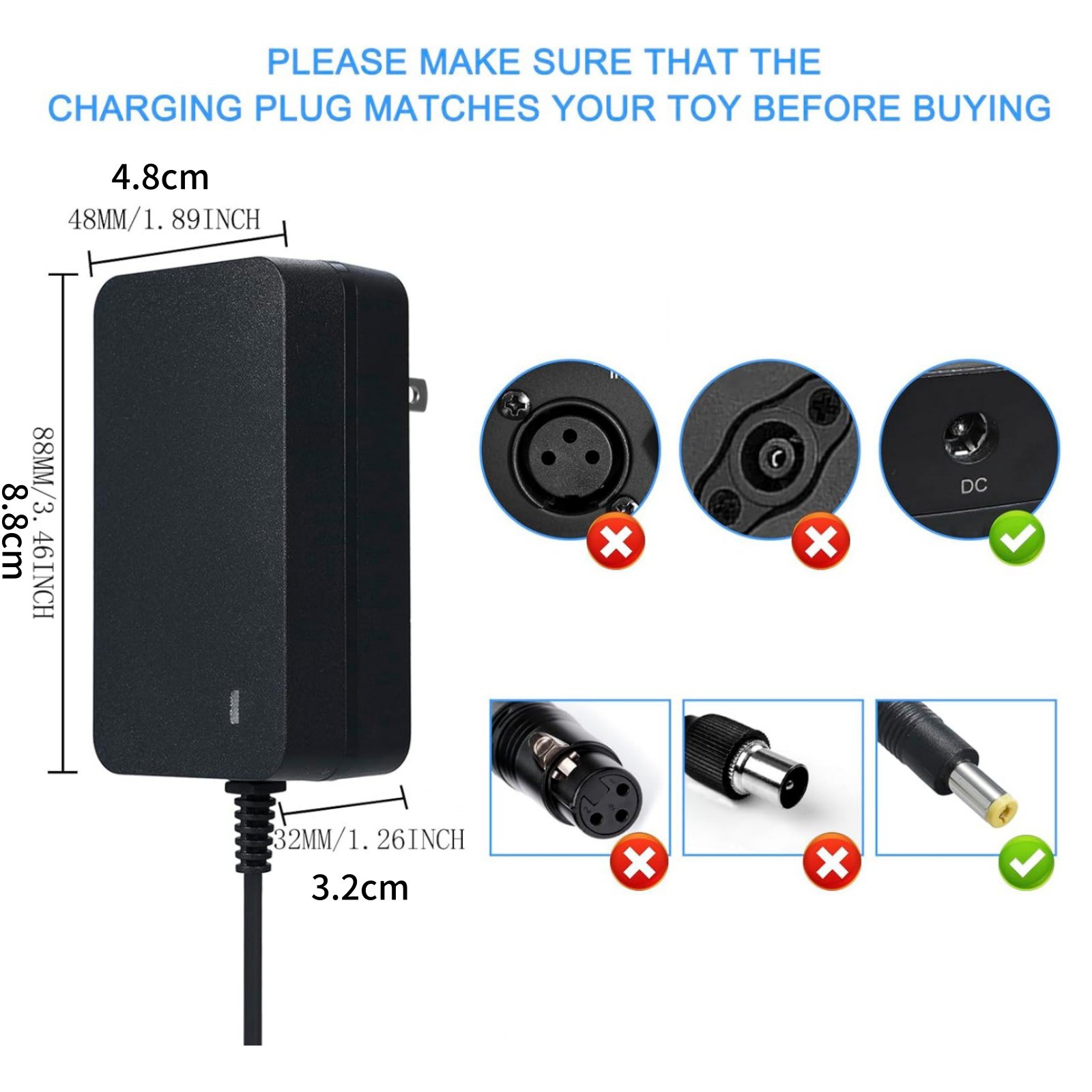 High Quality 24 Volt Kids Battery Charger For Ride On Car With Indicator Light