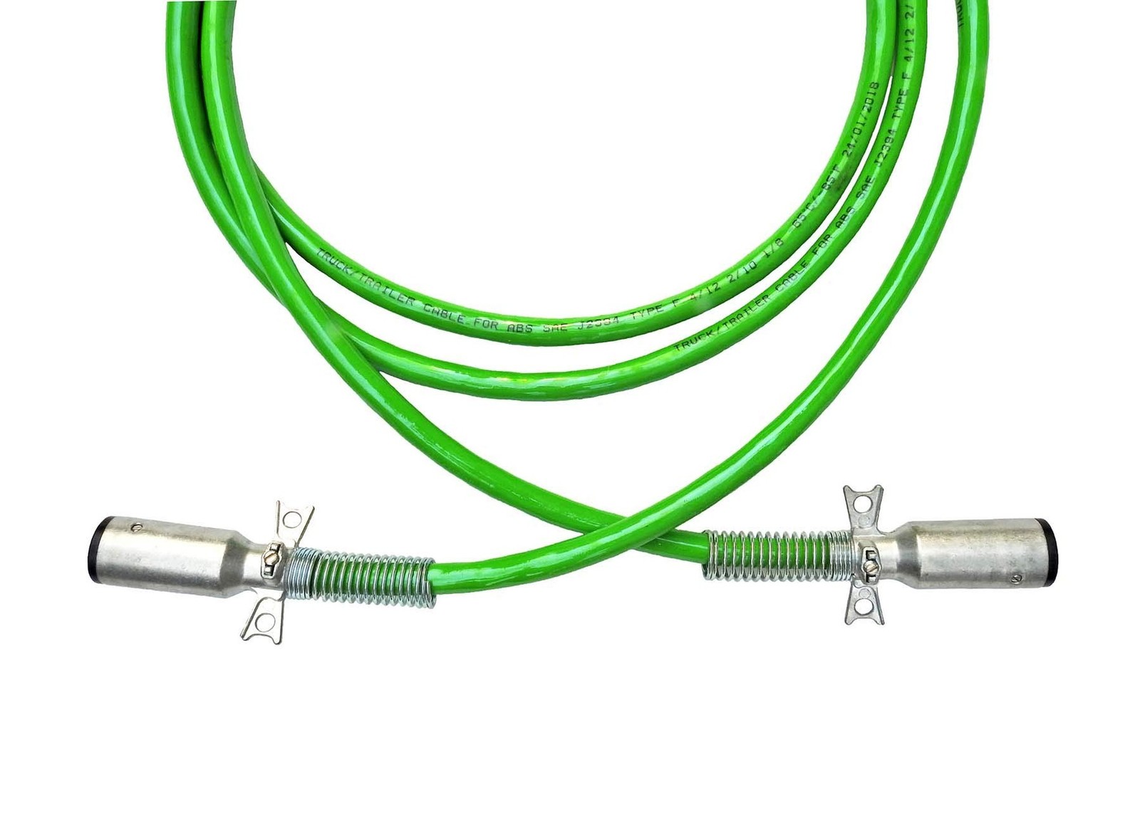 Road King Straight 7-Way Truck and Trailer Electric Cable ABS Duty Green – 15…