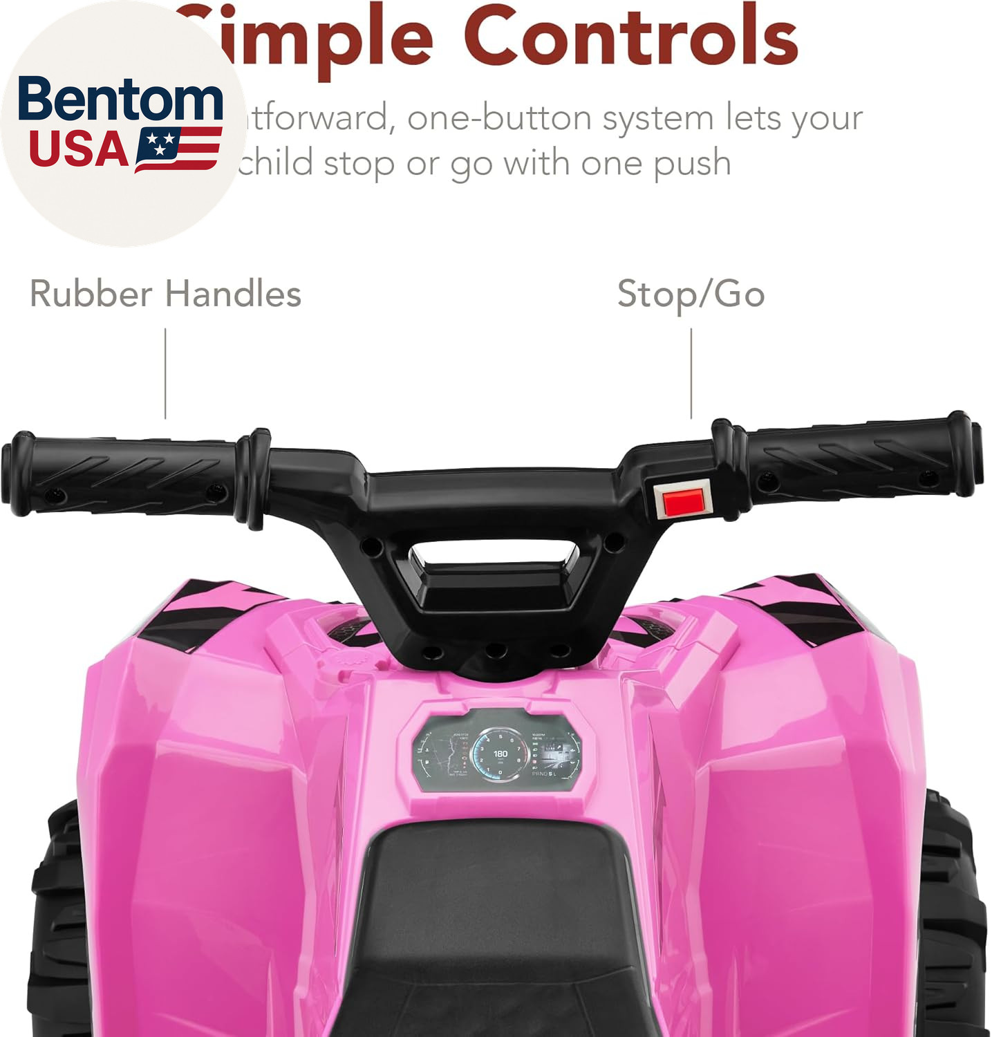 6V Kids Ride on Toy, 4-Wheeler Quad ATV Play Car W/ 1.8MPH Max Speed, Treaded Ti