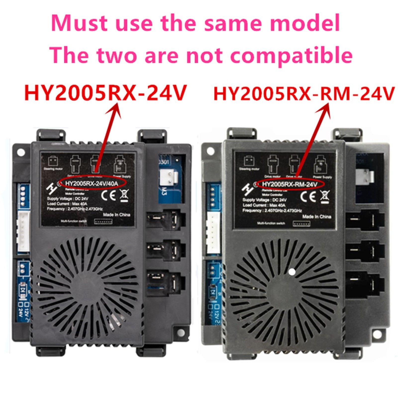 24V 2.4G Remote Control & Receiver for Kids Ride-On Toys, Car Replacement Parts