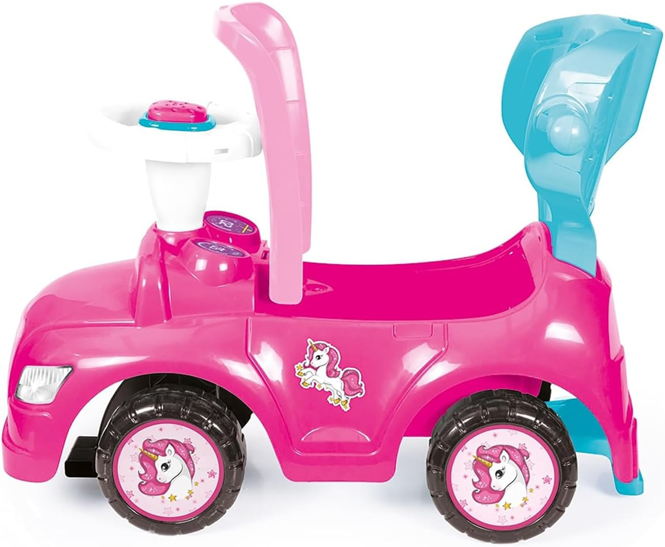 : Ride on Car: 4-In-1 Walk & Drive – Unicorn & Pink – Walk-Ride-Rock-Drive, Foot